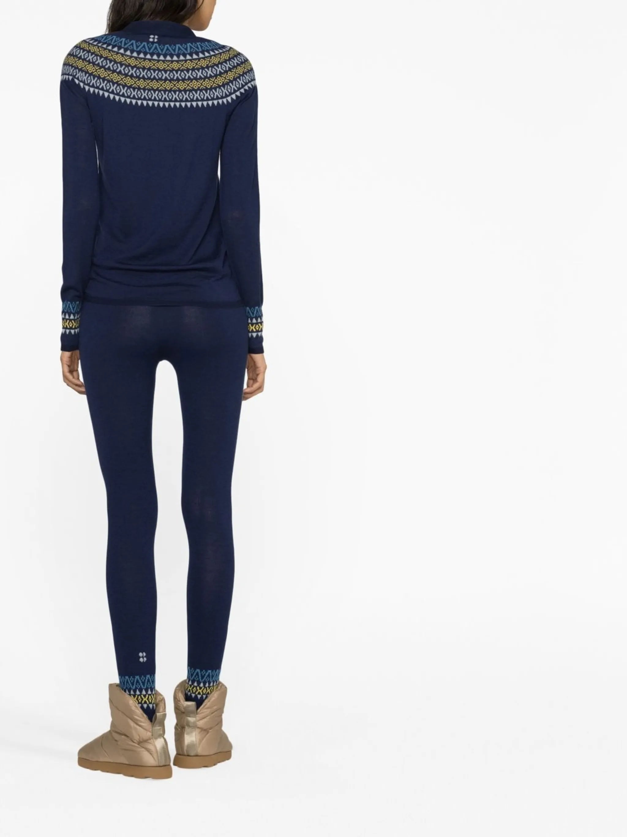 Fair Isle base layer ski leggings