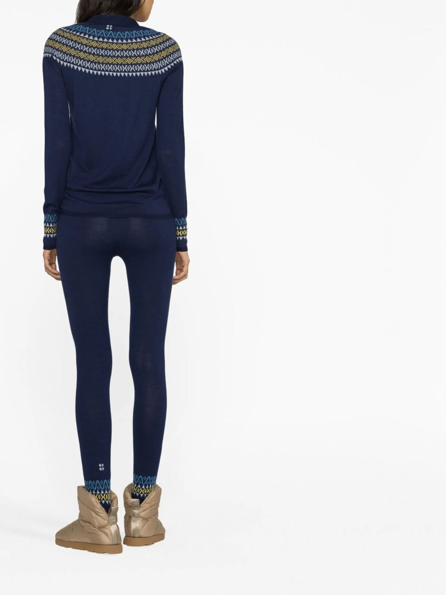 Fair Isle base layer ski leggings