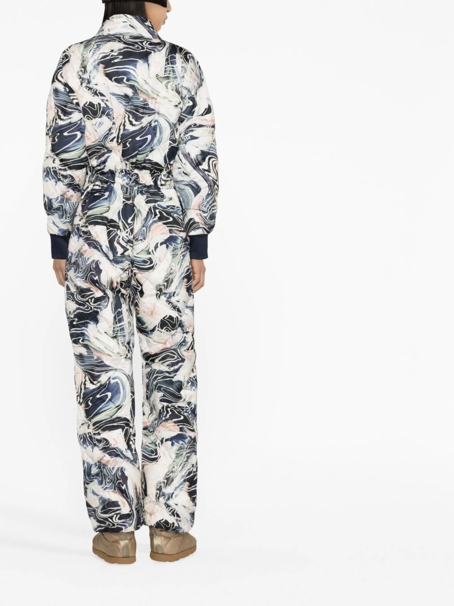 graphic-print ski jumpsuit