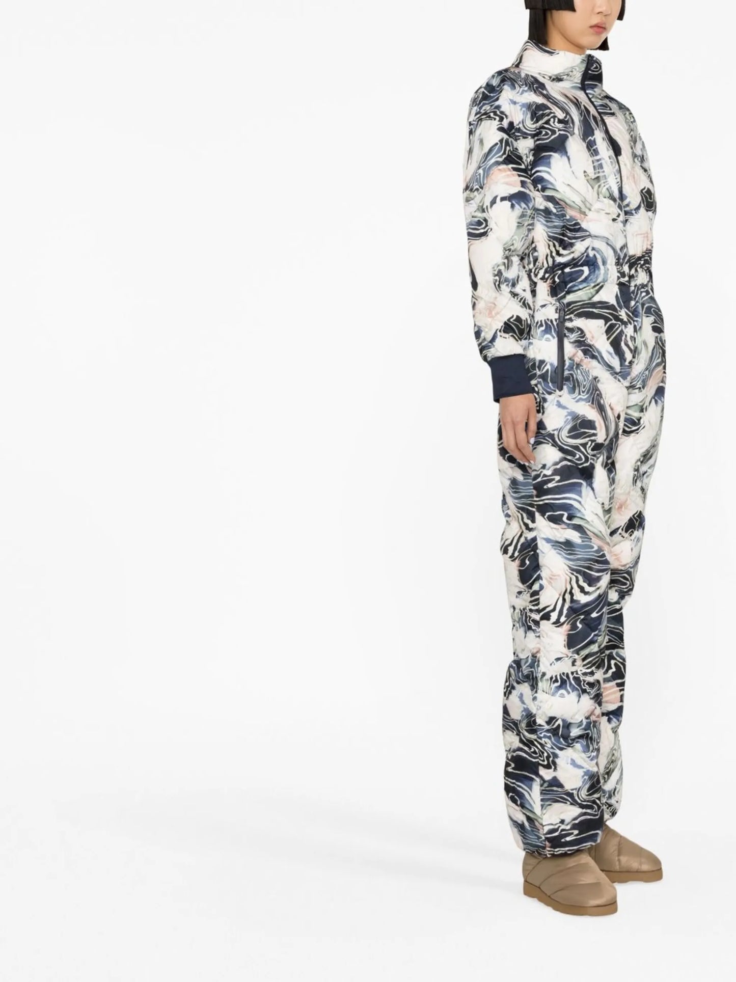 graphic-print ski jumpsuit
