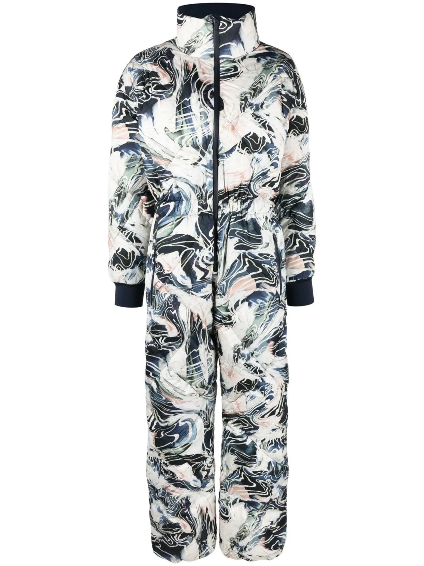 graphic-print ski jumpsuit