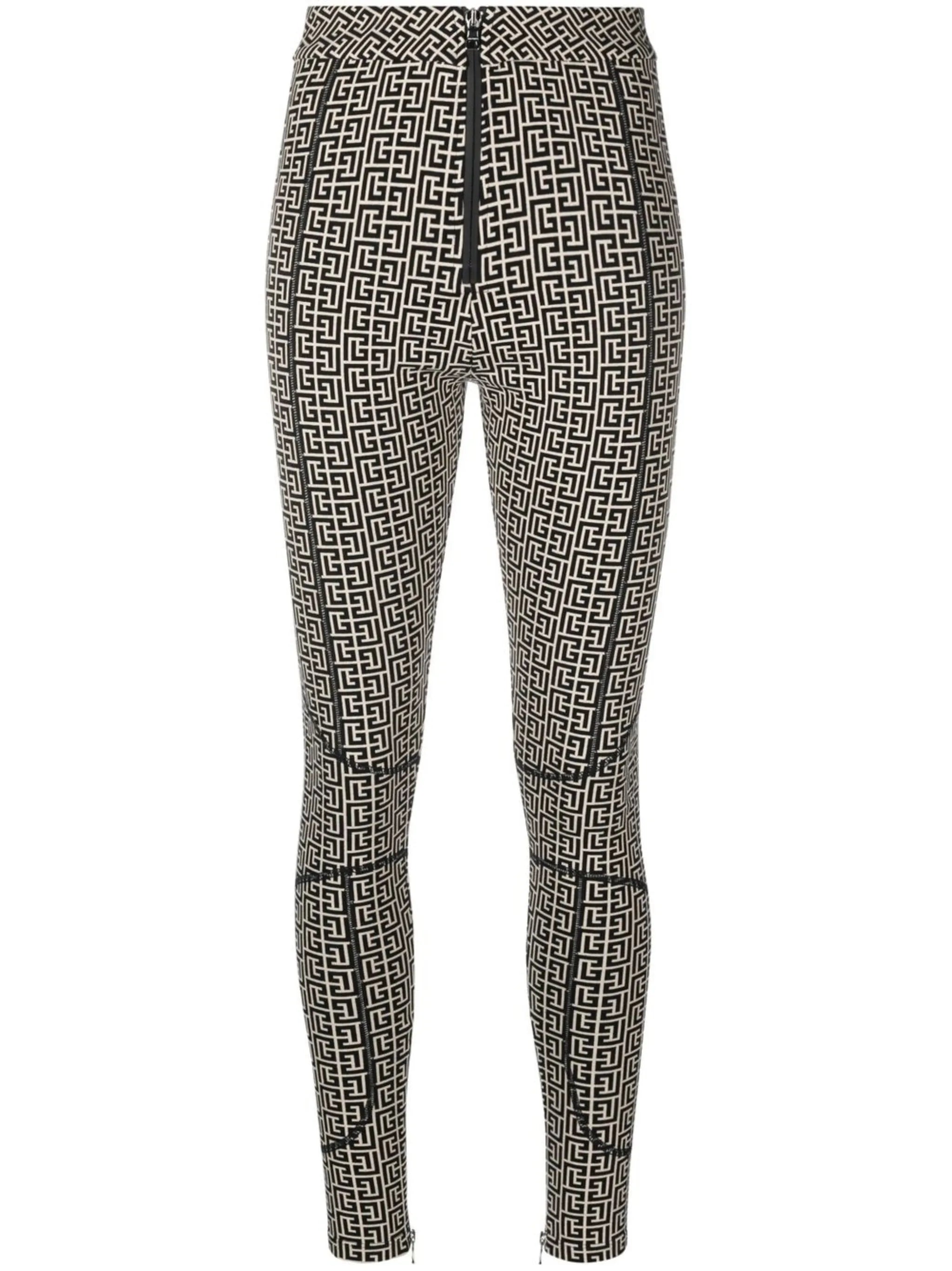 monogram-print high-waisted leggings
