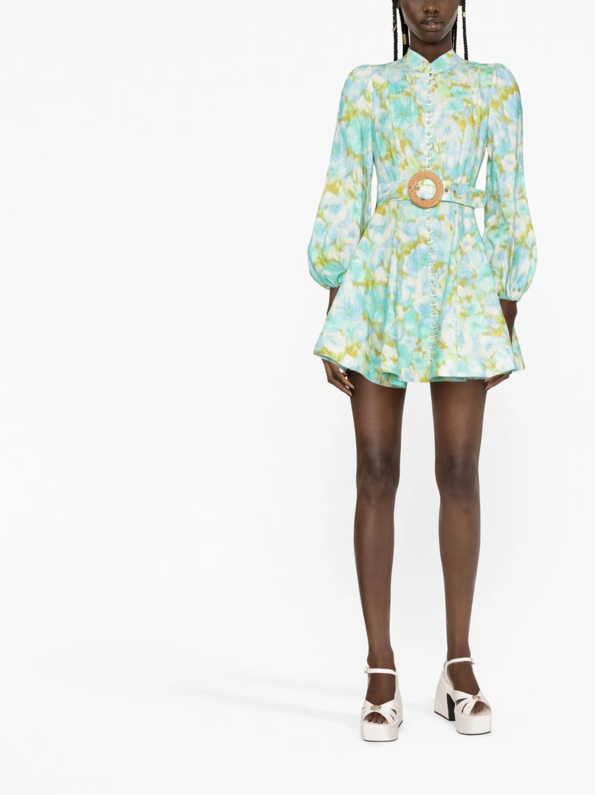high tide buttoned minidress