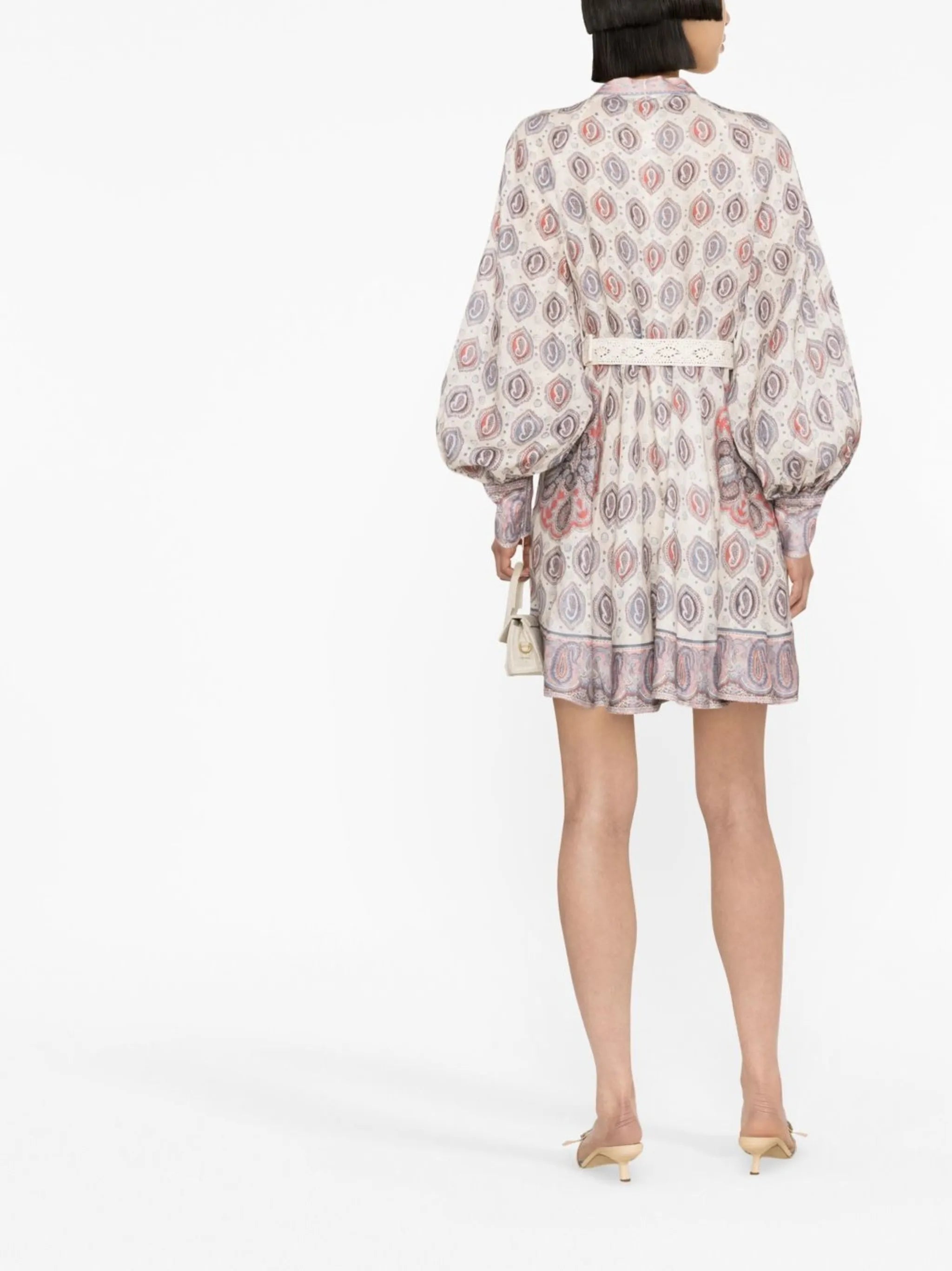 Vitali paisley-print button-up minidress