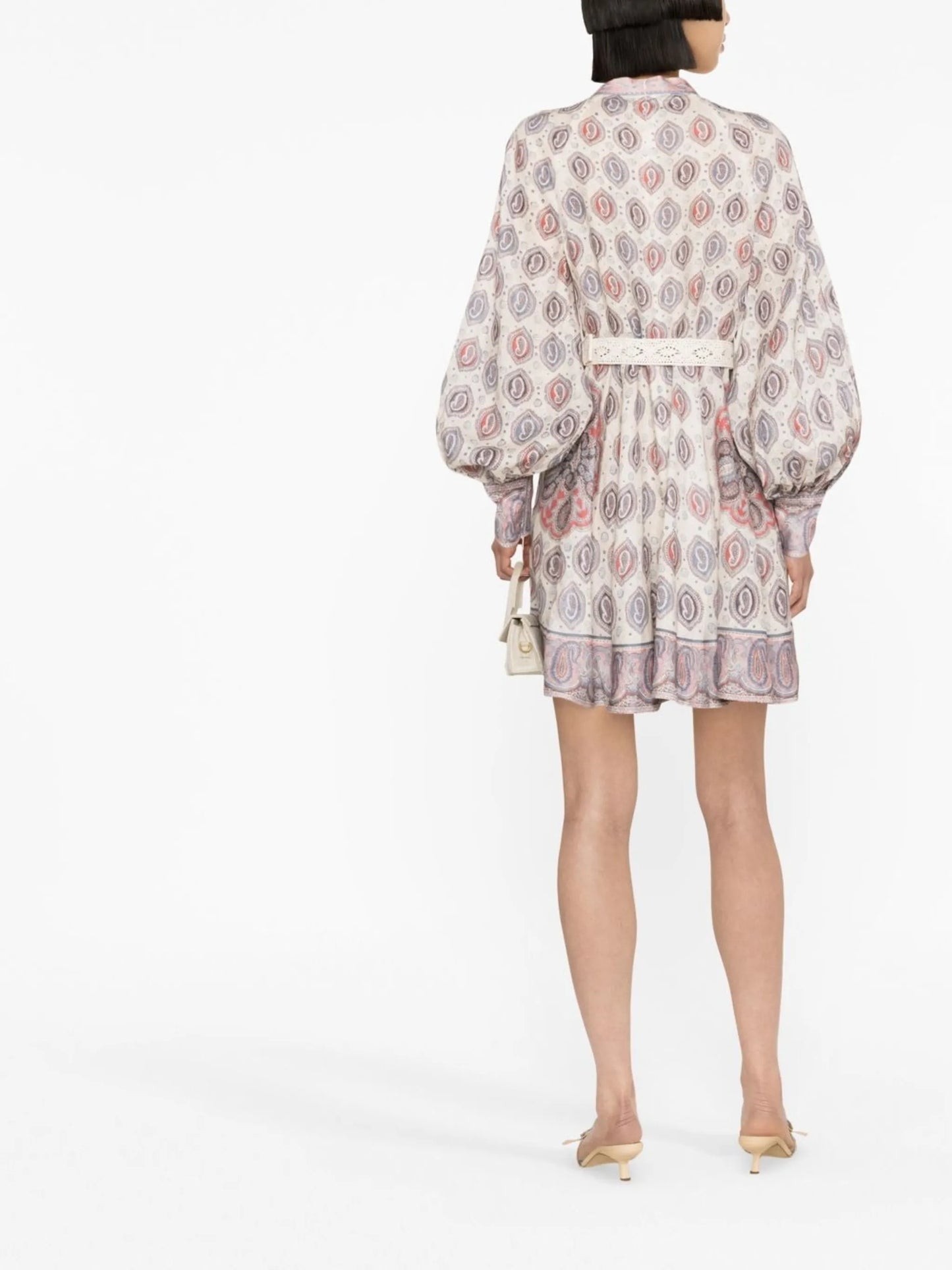 Vitali paisley-print button-up minidress