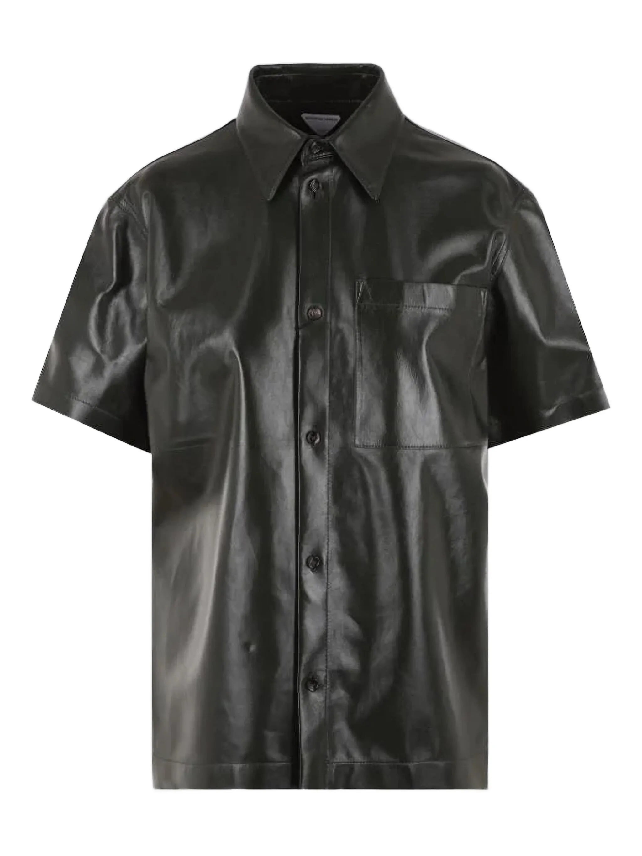 short-sleeved leather shirt
