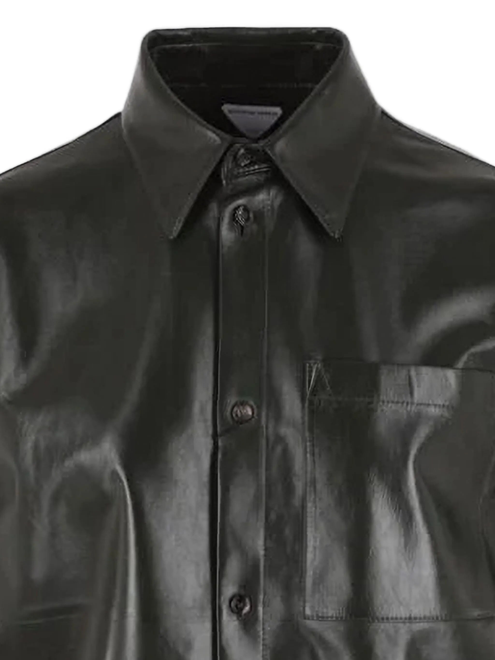 short-sleeved leather shirt