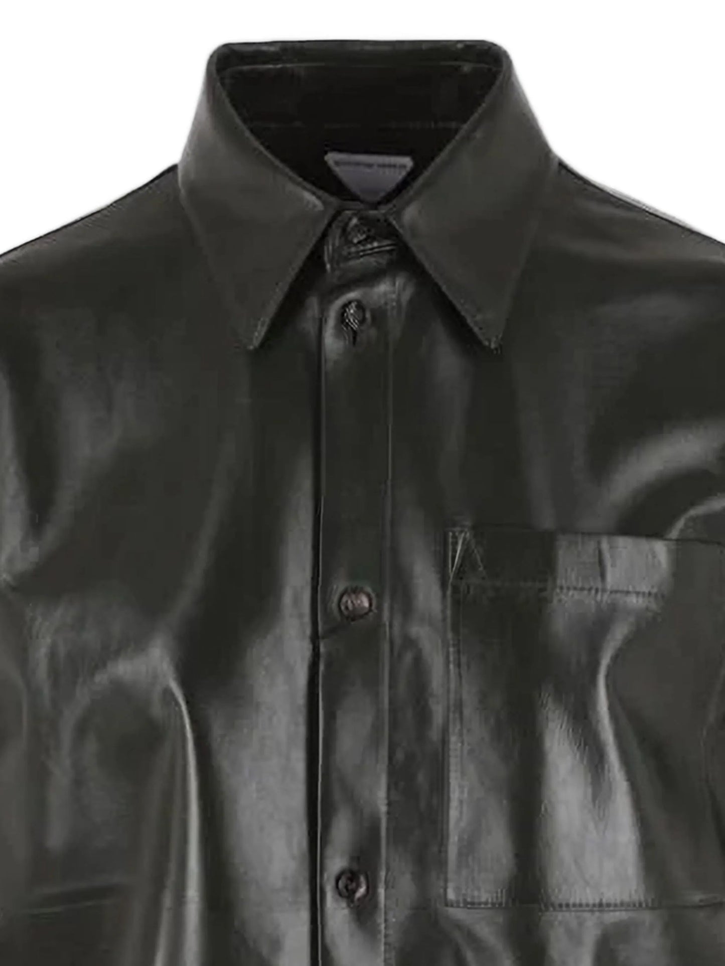 short-sleeved leather shirt