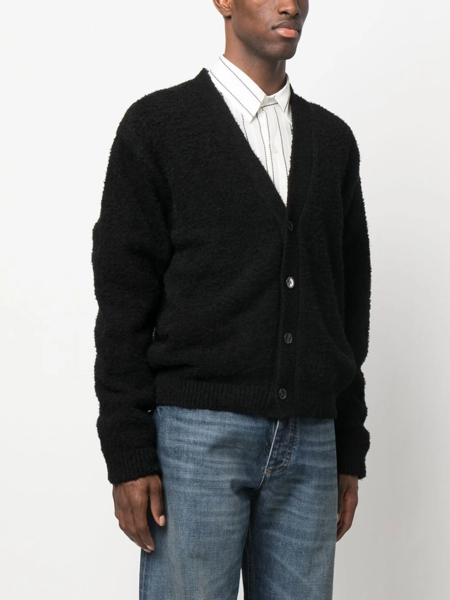 long-sleeved knitted cardigan