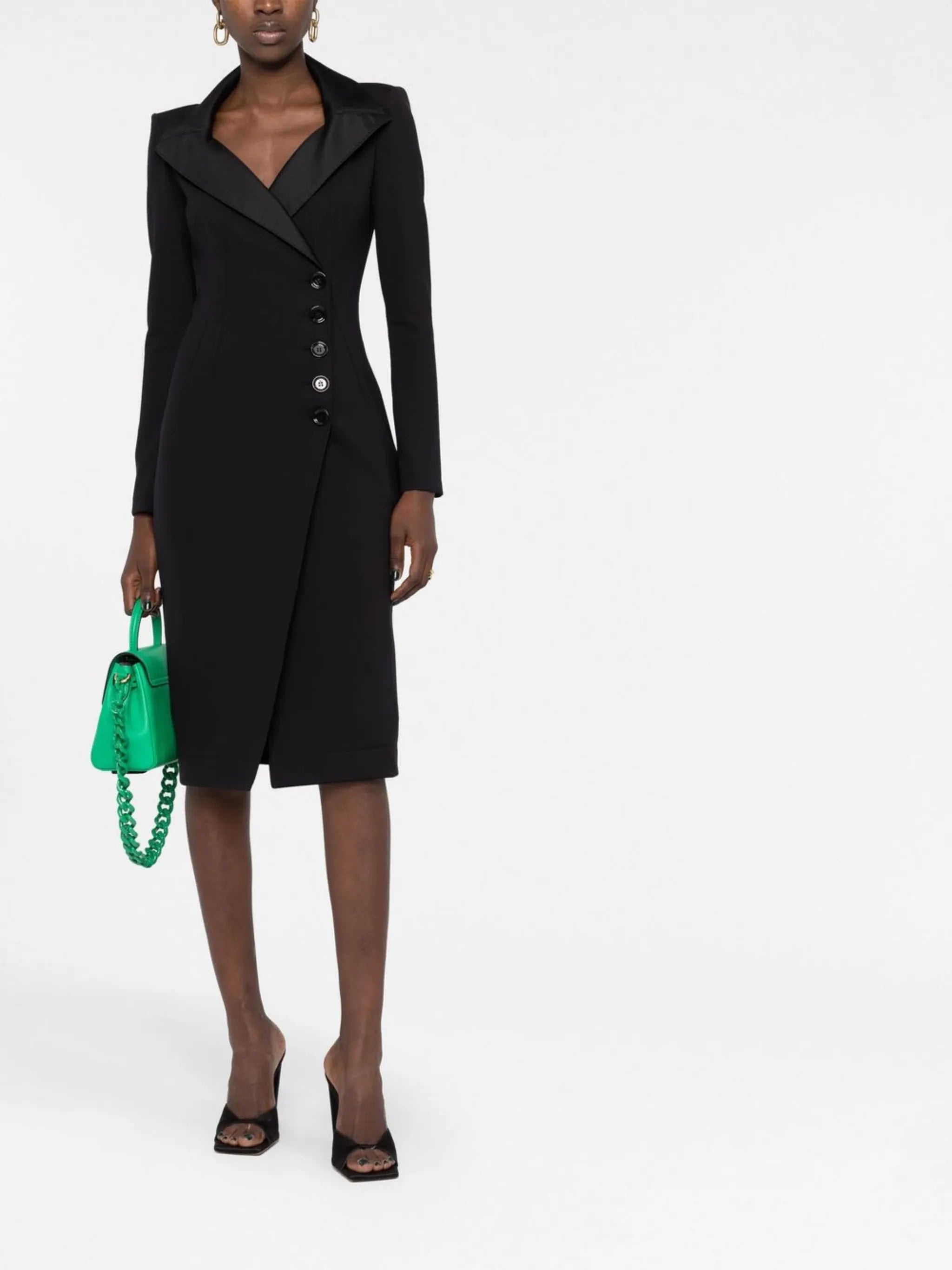 midi tailored long-sleeve dress