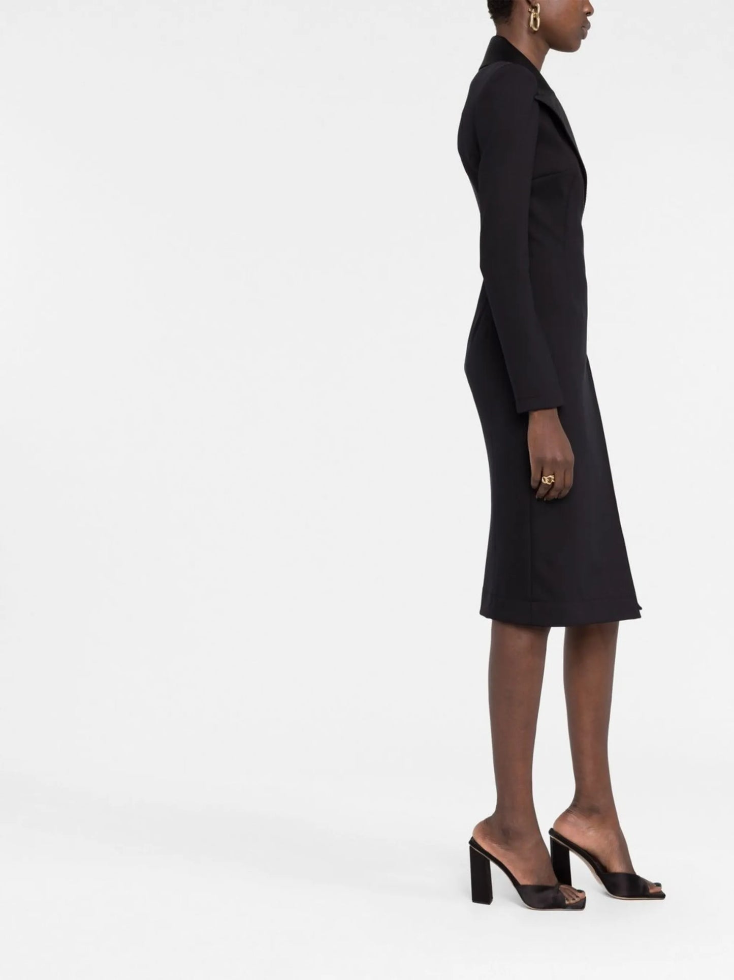 midi tailored long-sleeve dress