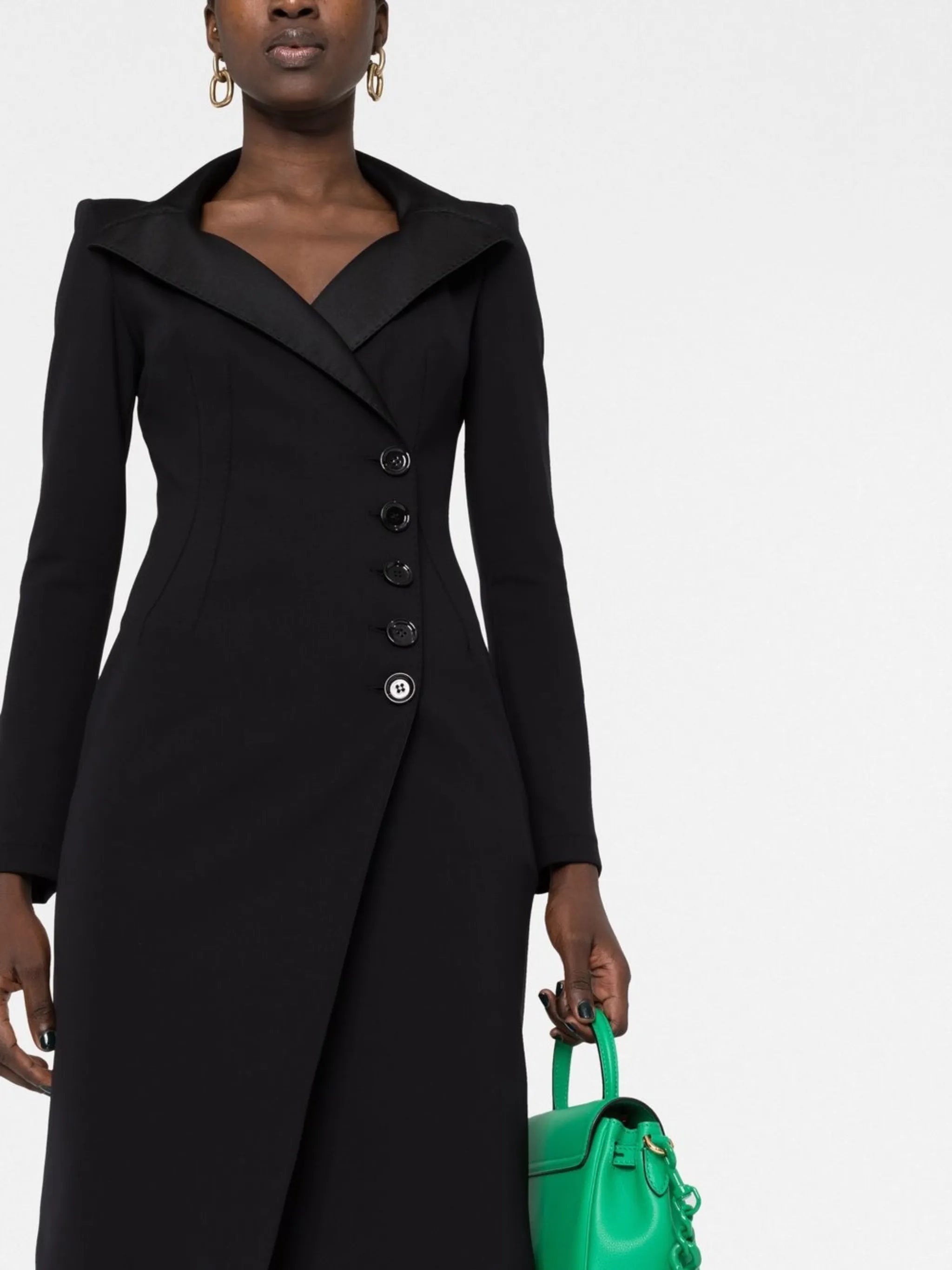midi tailored long-sleeve dress