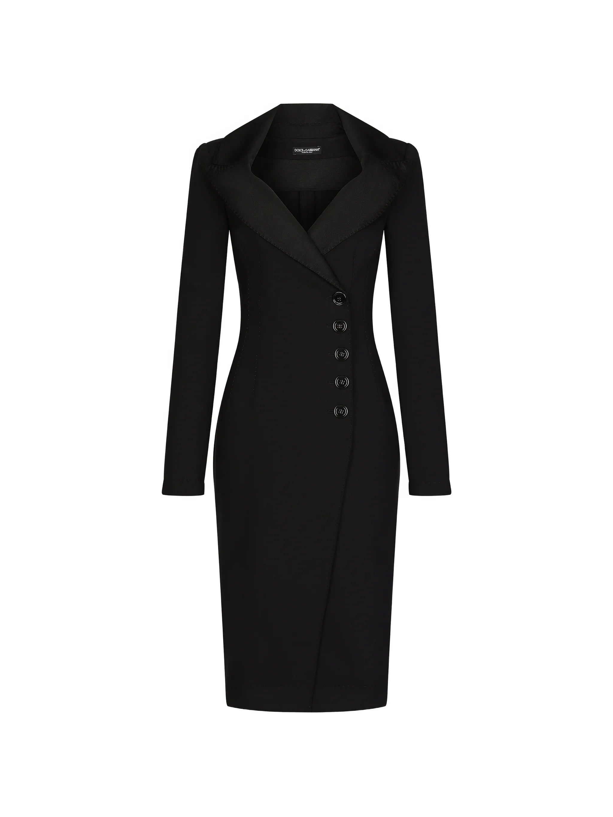 midi tailored long-sleeve dress