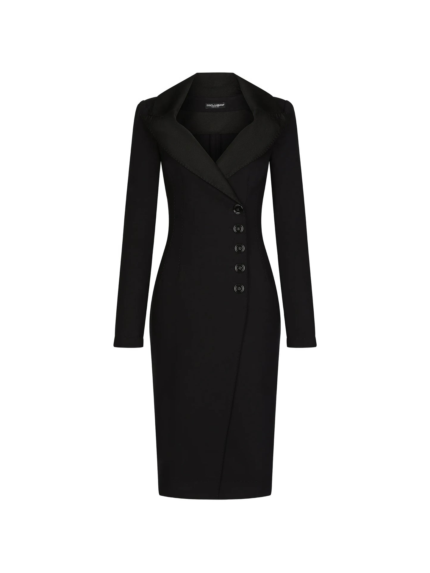 midi tailored long-sleeve dress