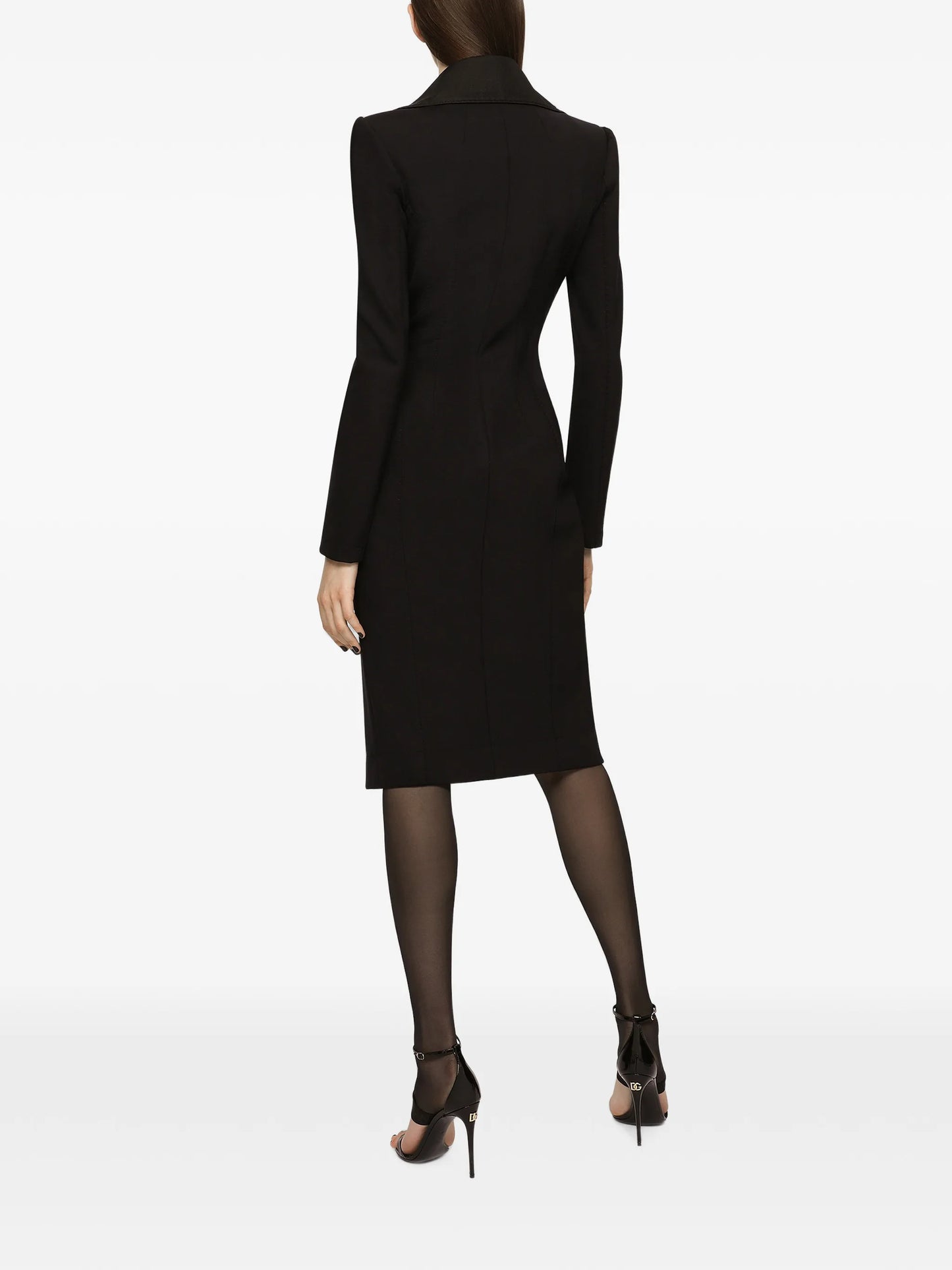 midi tailored long-sleeve dress