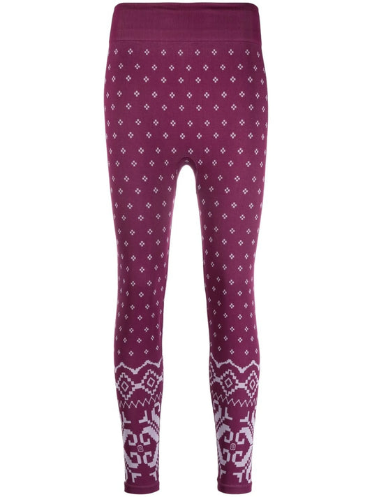 Fair Isle base layer ski leggings