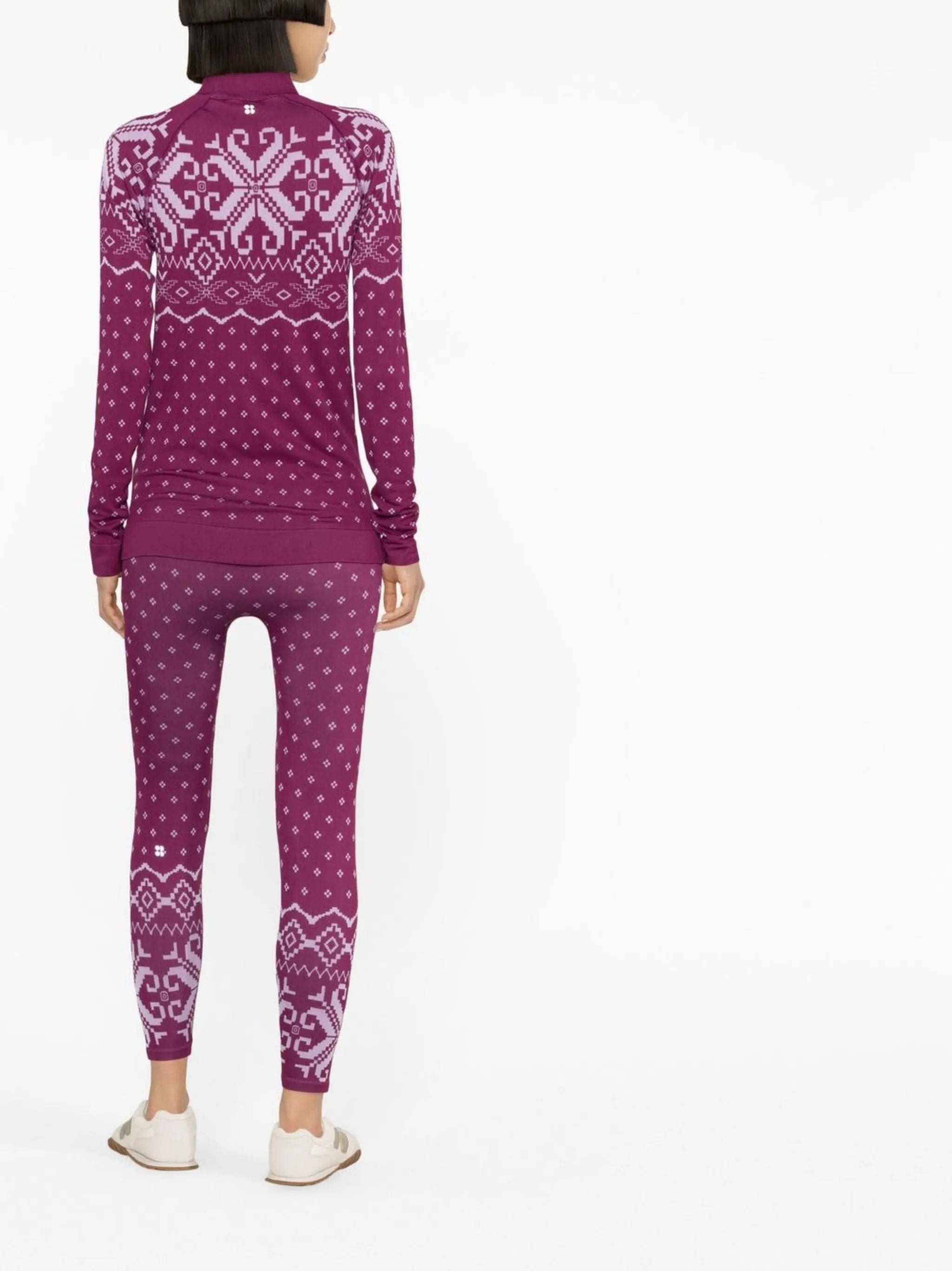 Fair Isle base layer ski leggings