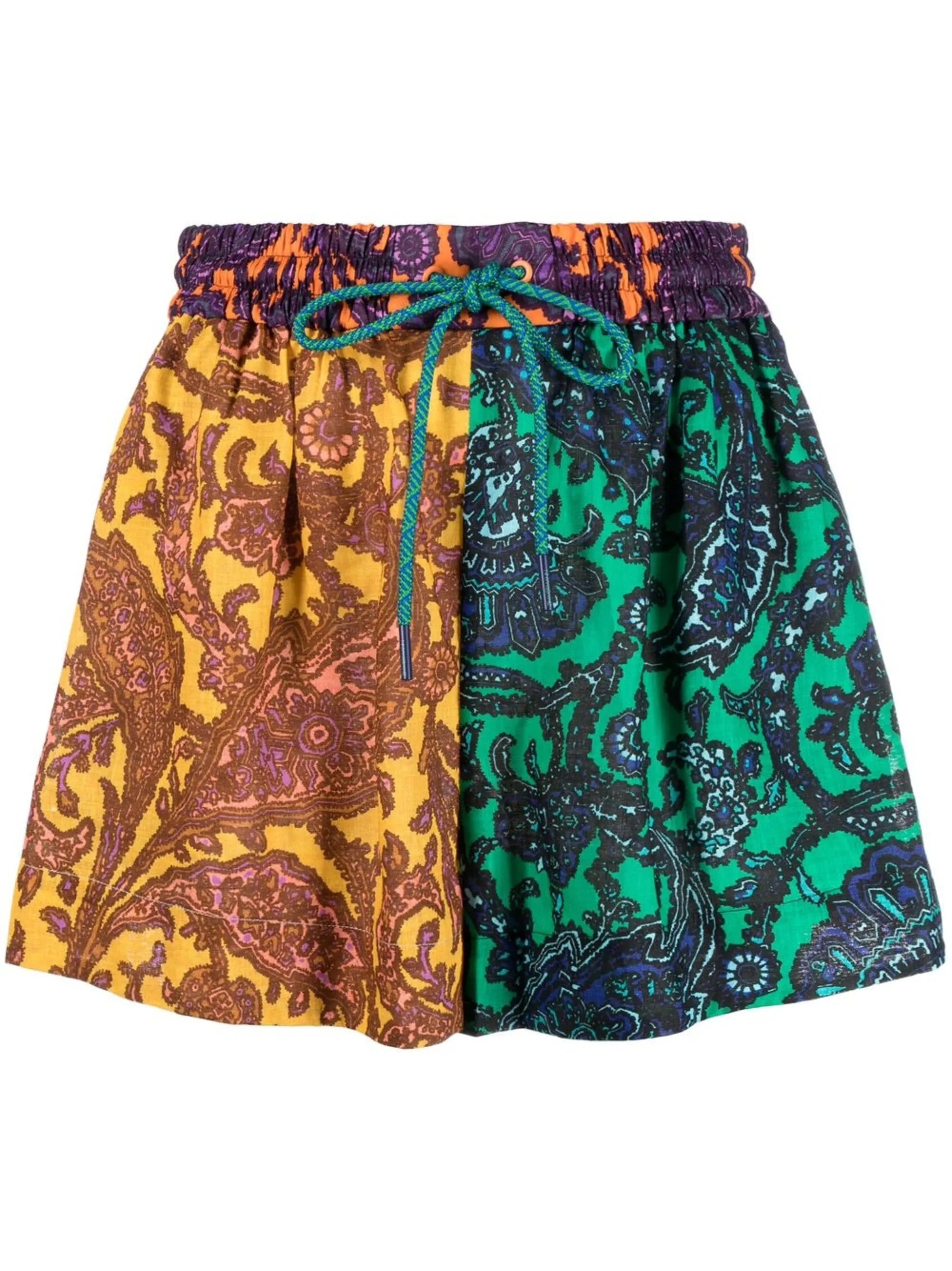 Tiggy patchwork linen shorts