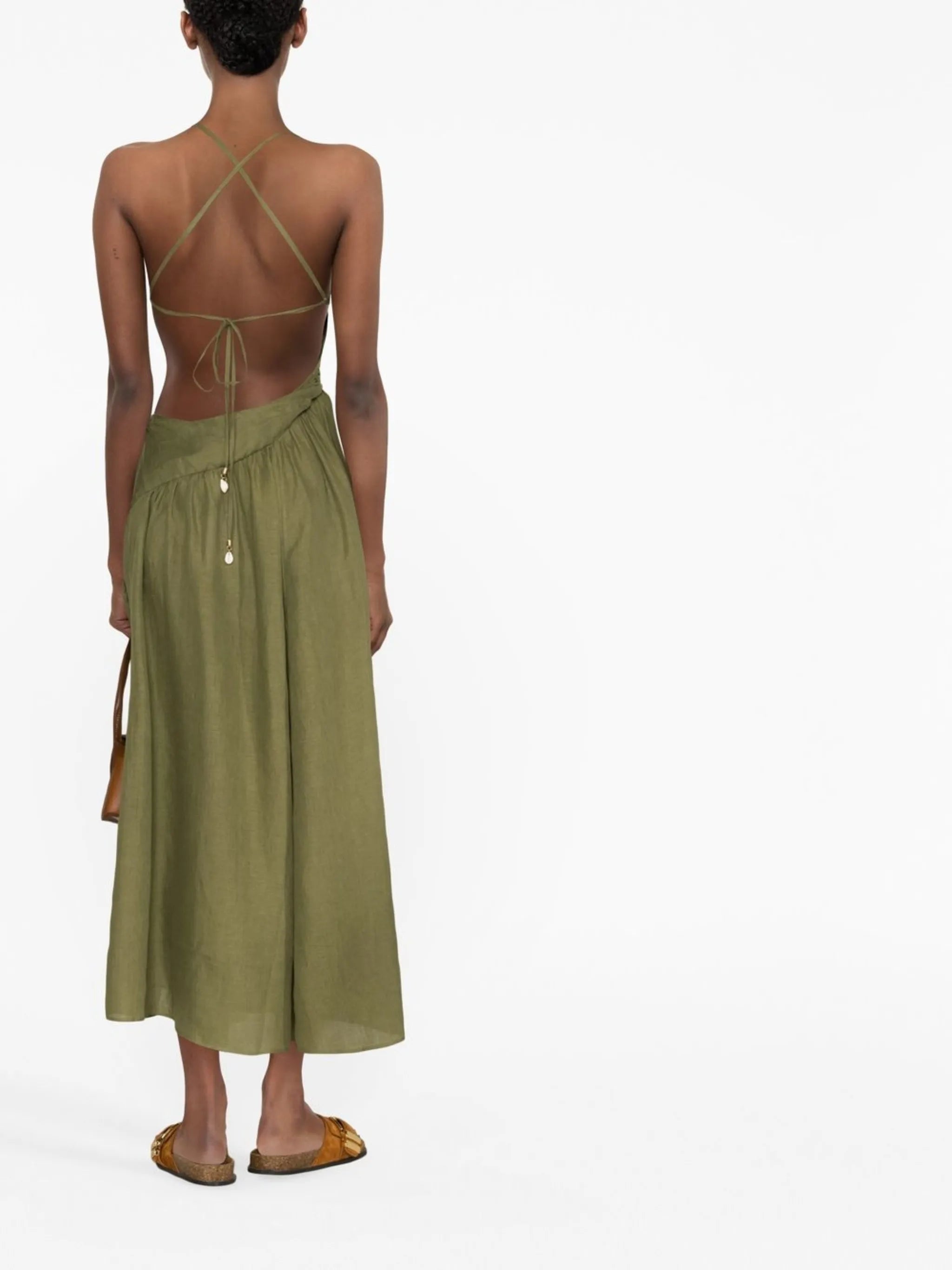 Laurel asymmetric midi-dress