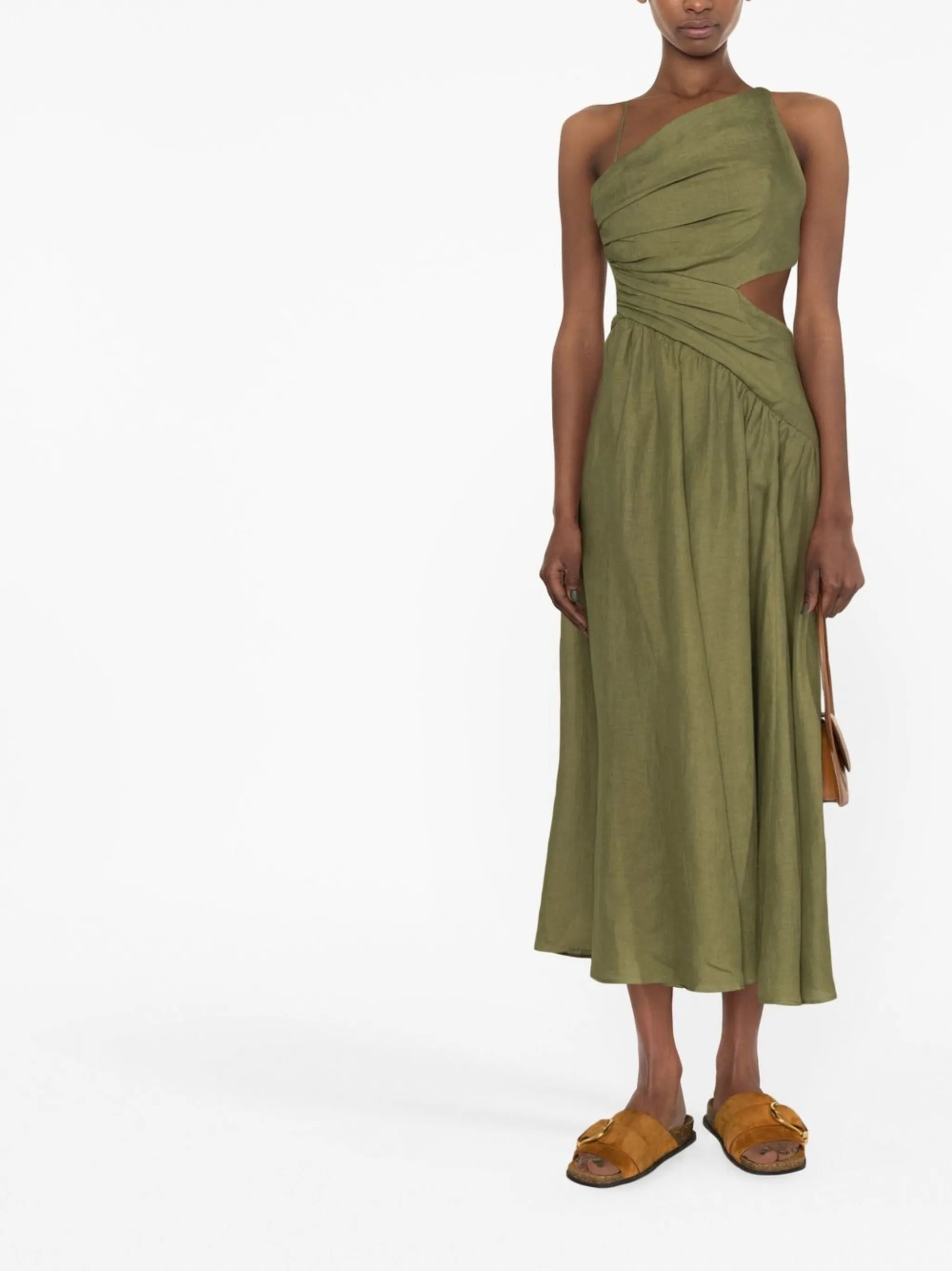 Laurel asymmetric midi-dress