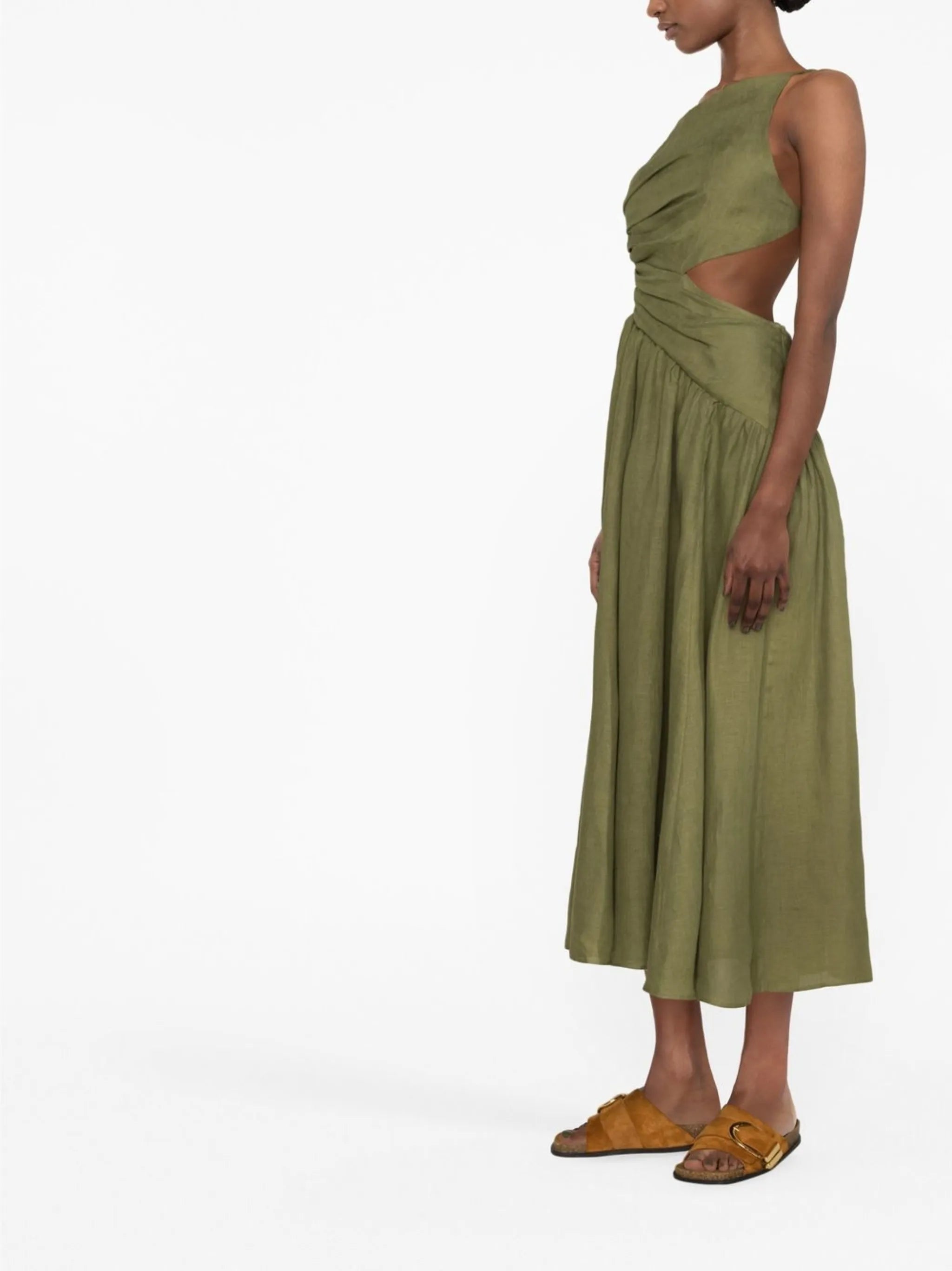 Laurel asymmetric midi-dress
