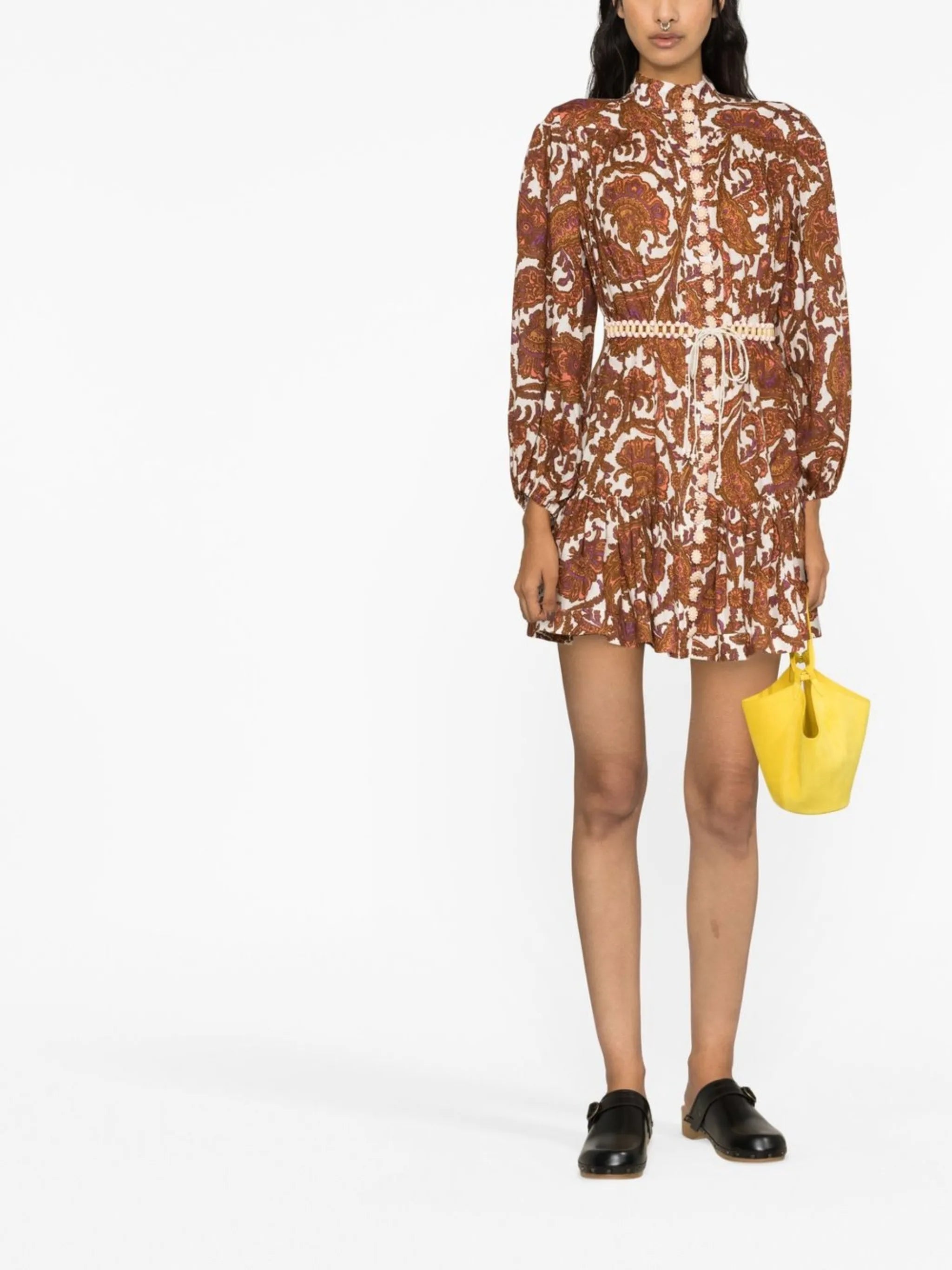 Tiggy paisley-print minidress