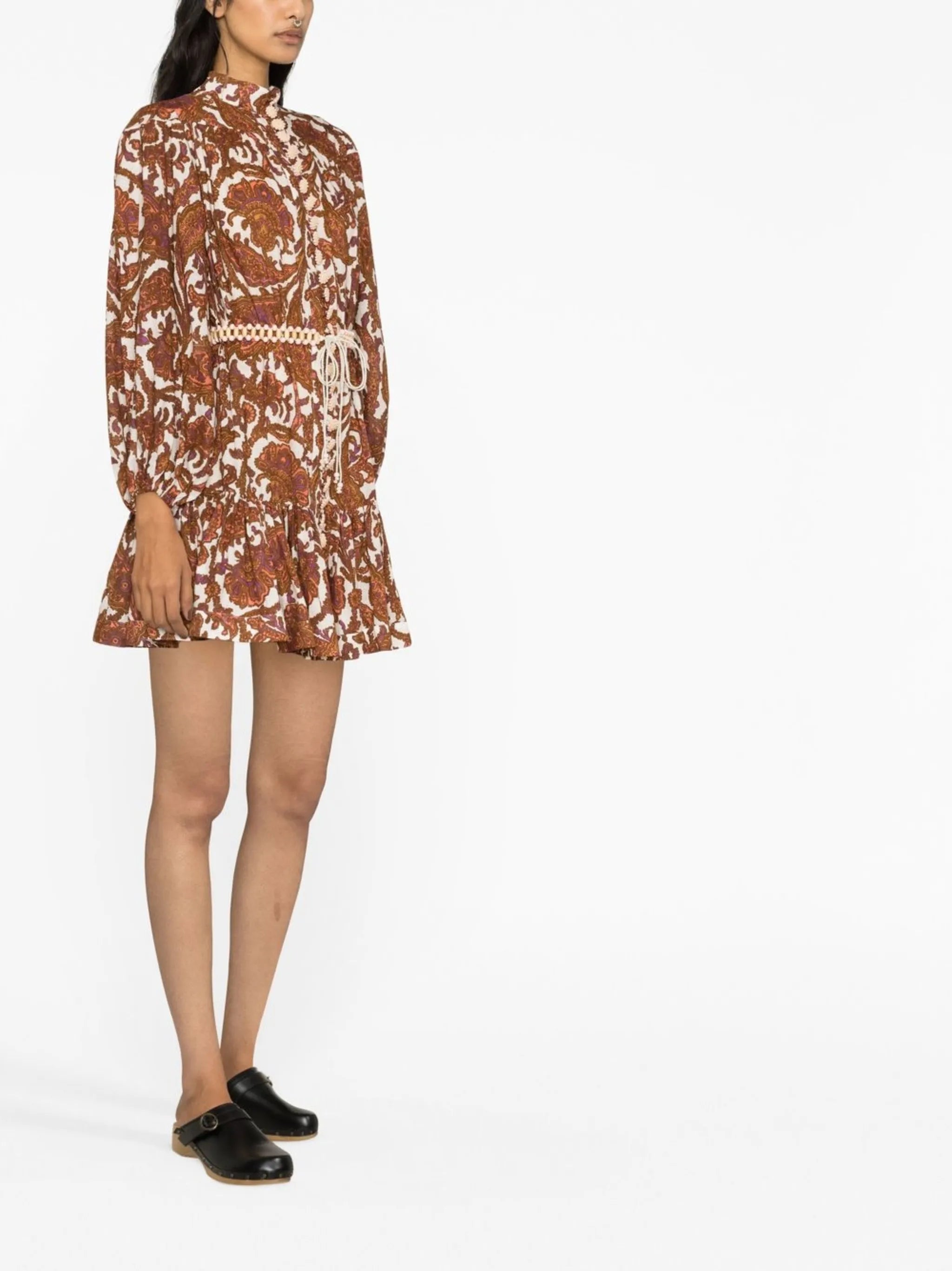 Tiggy paisley-print minidress