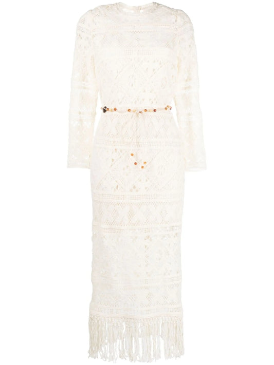 Cira ribbon lace midi dress