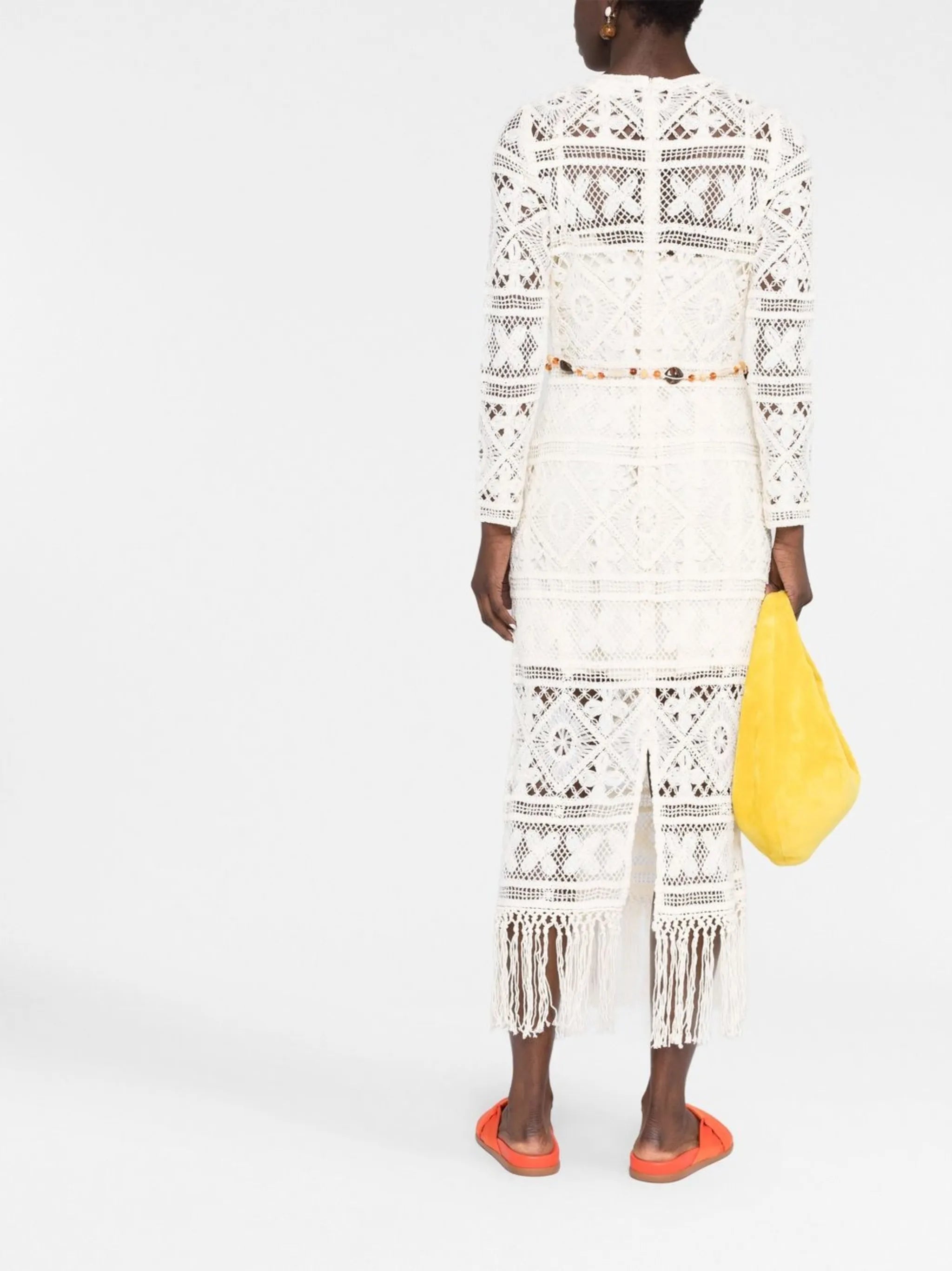 Cira ribbon lace midi dress