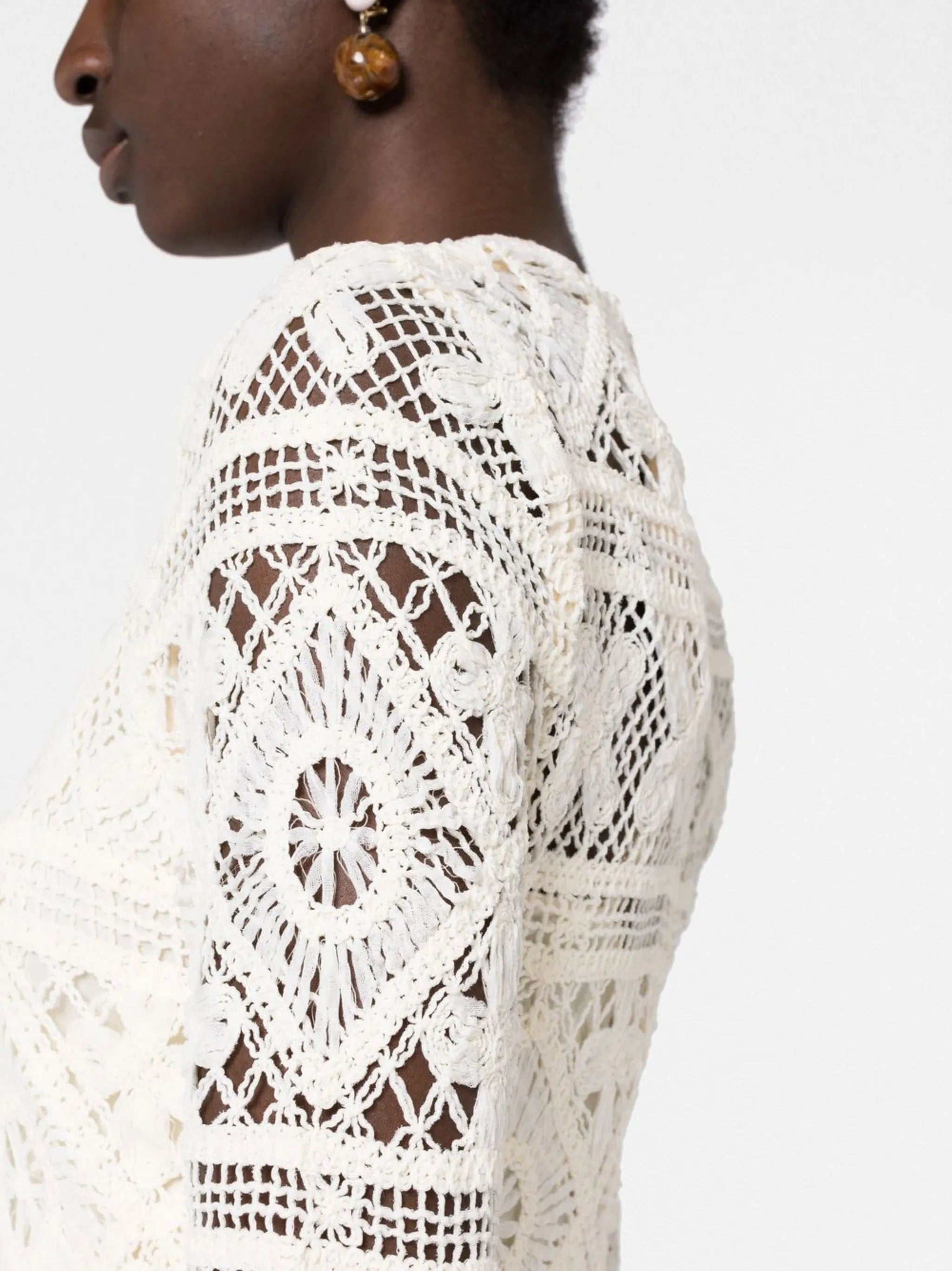 Cira ribbon lace midi dress