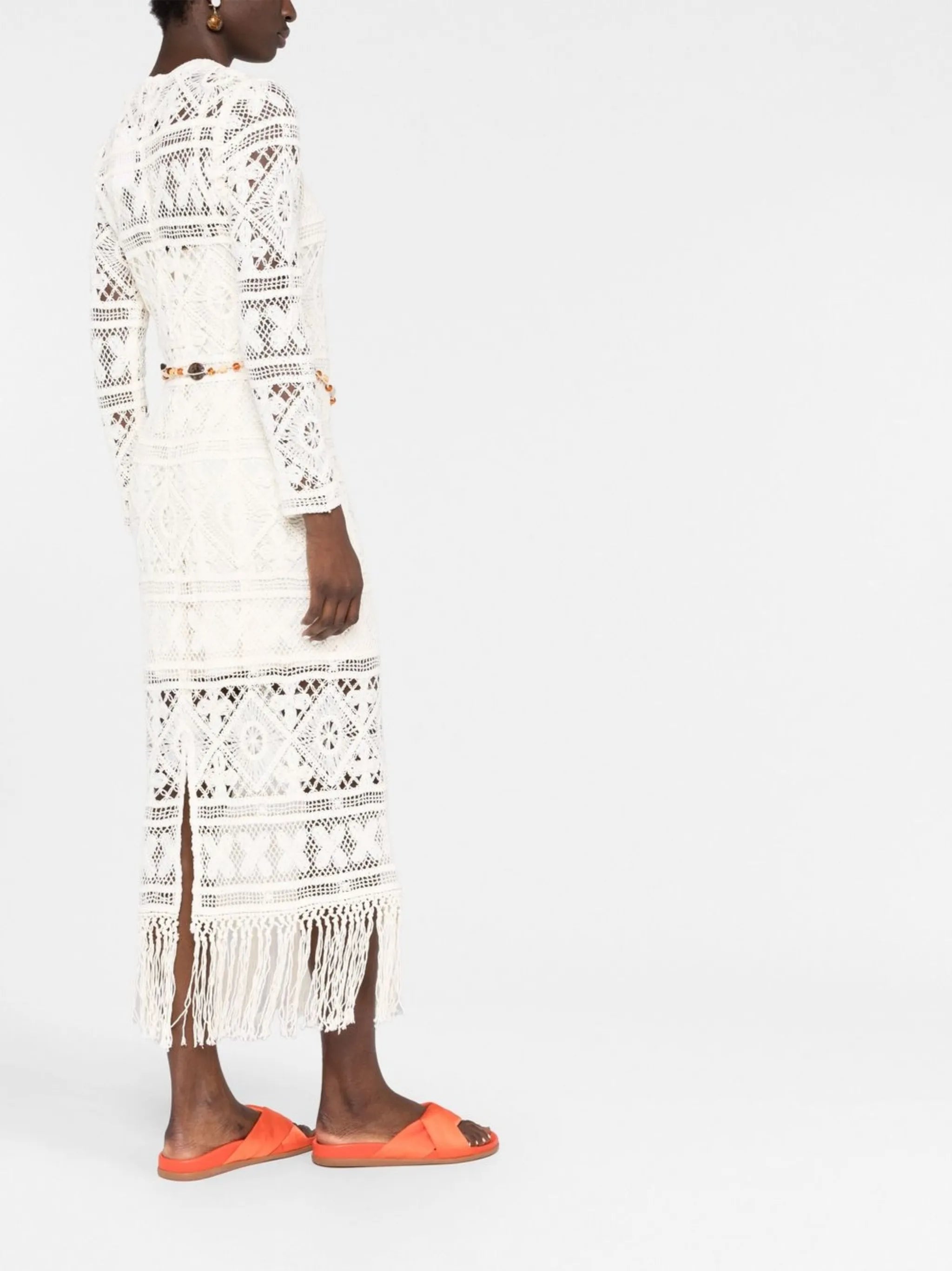 Cira ribbon lace midi dress