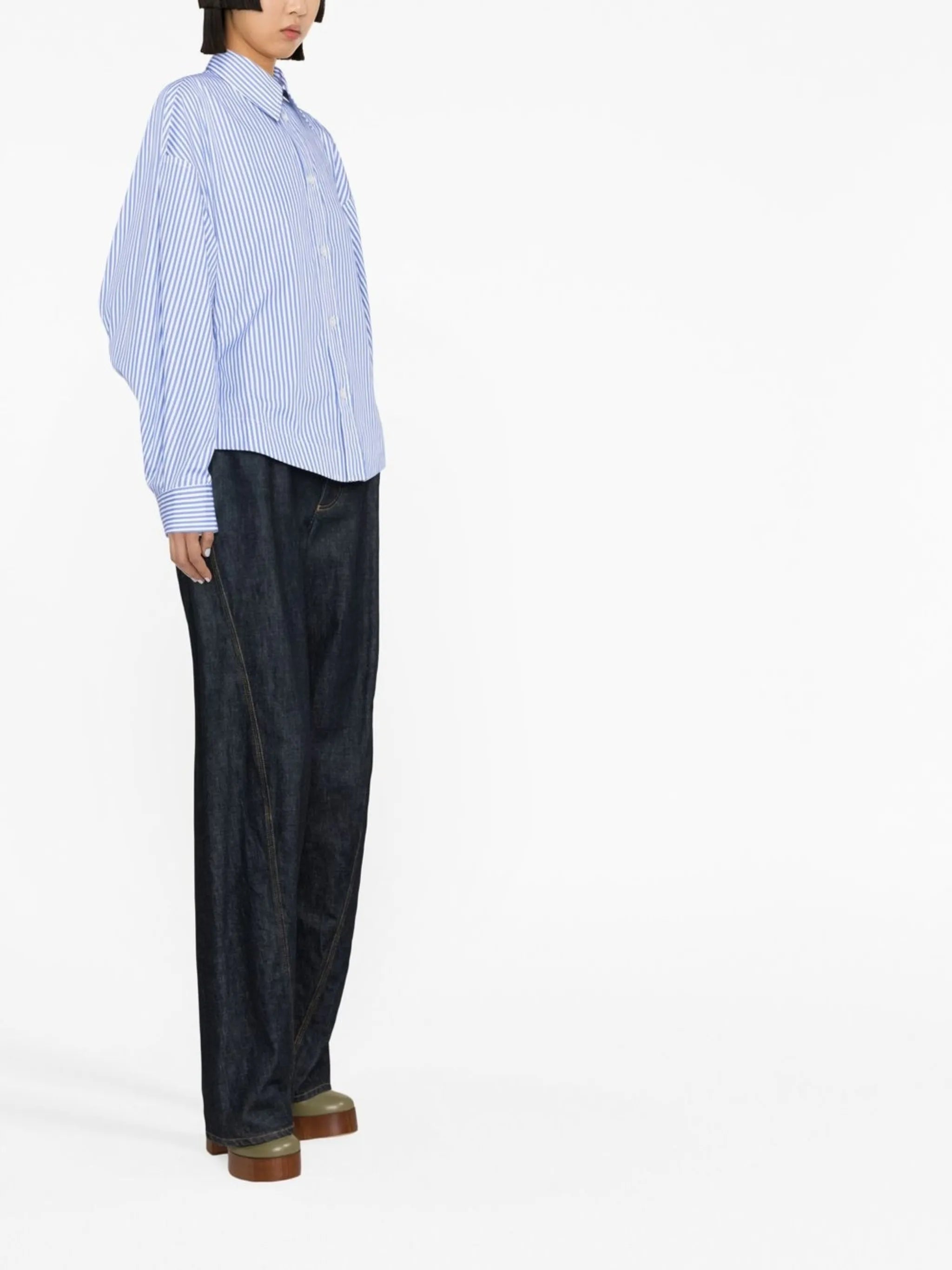 striped cotton poplin shirt