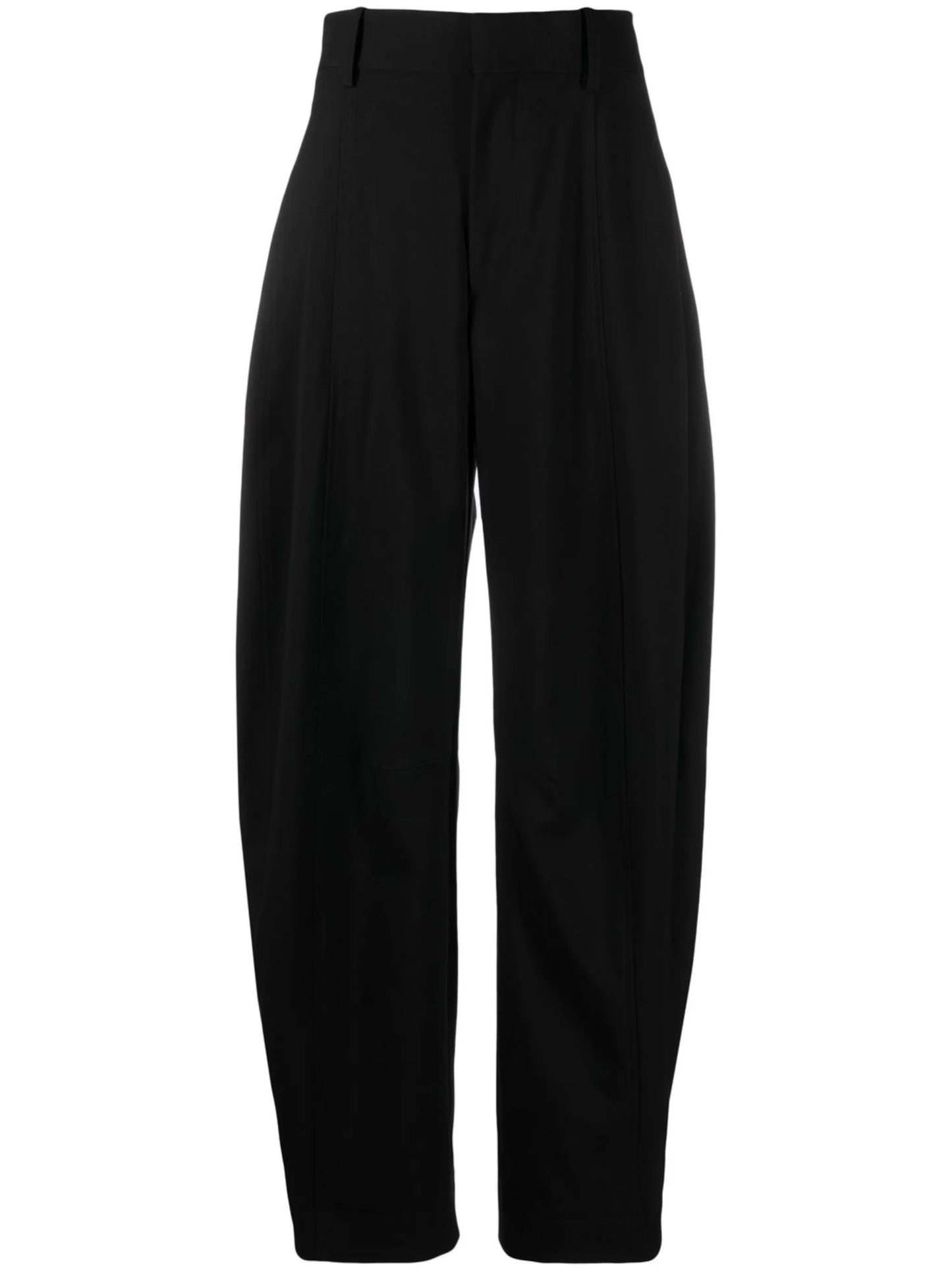 high-waisted wide-leg wool trousers