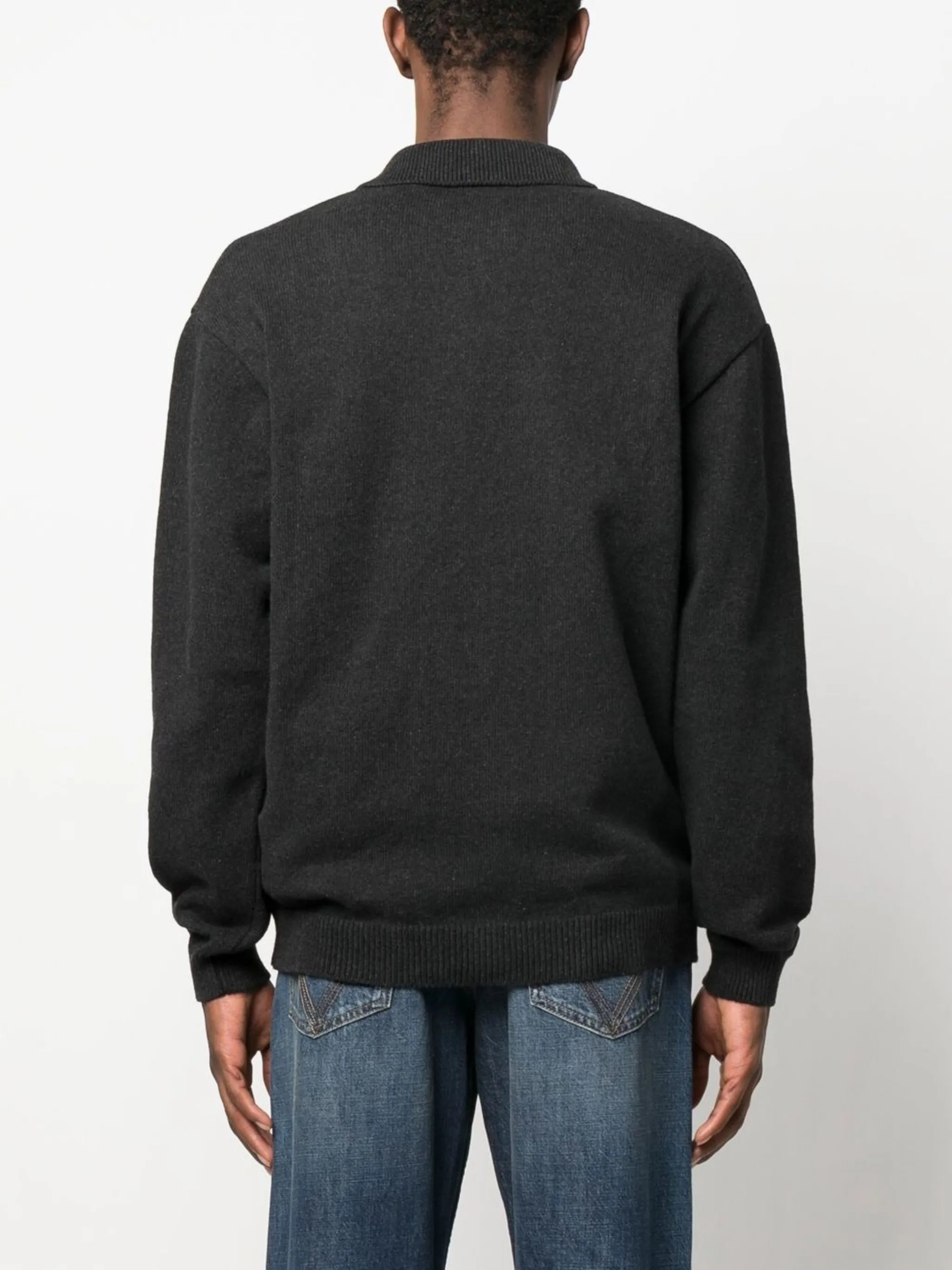 long-sleeved polo cardigan