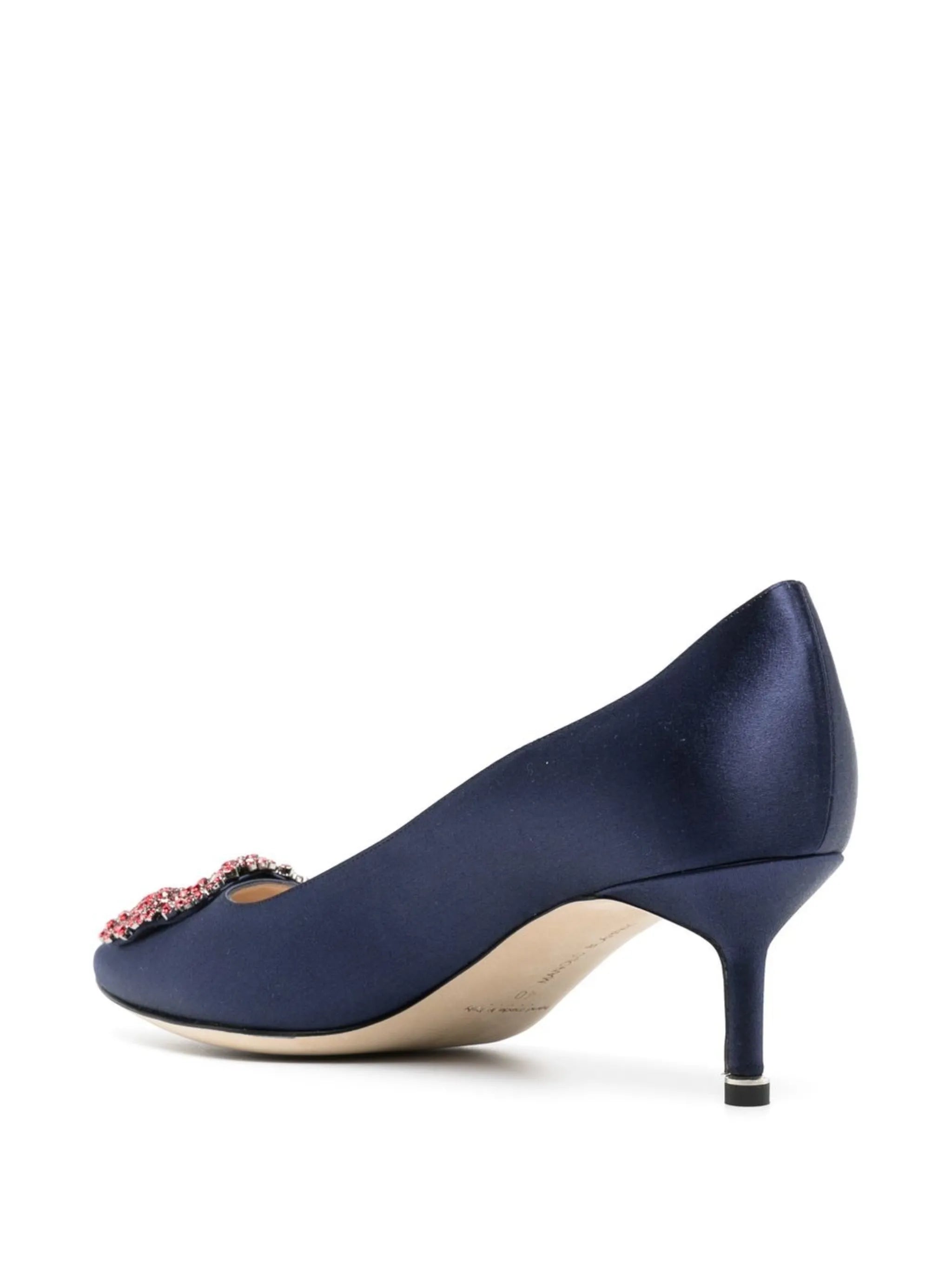 Hangisi 50mm appliqué satin pumps