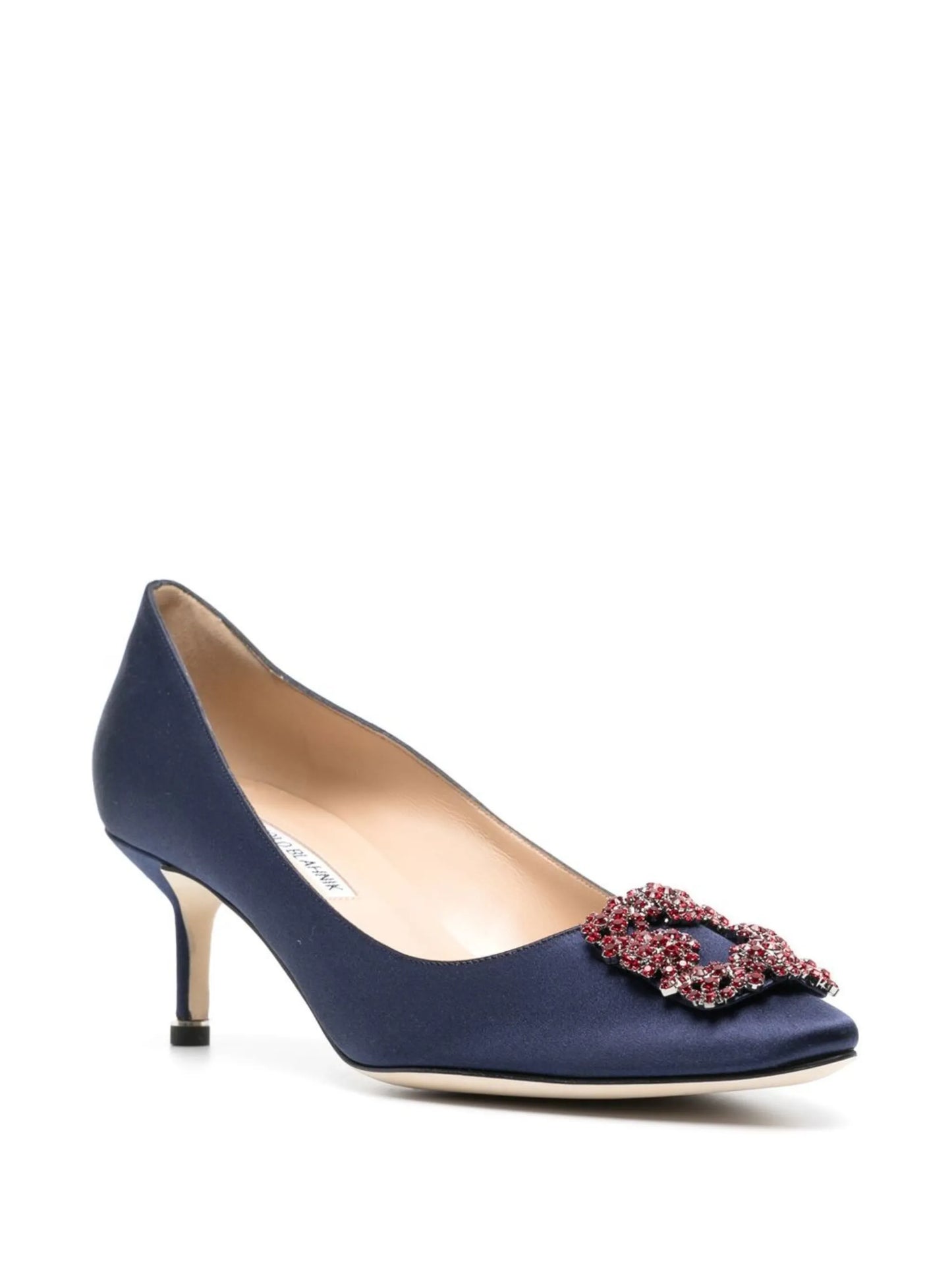 Hangisi 50mm appliqué satin pumps