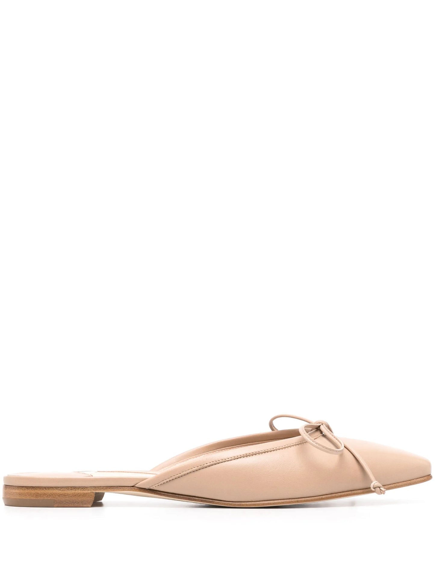 bow-detail flat leather mules