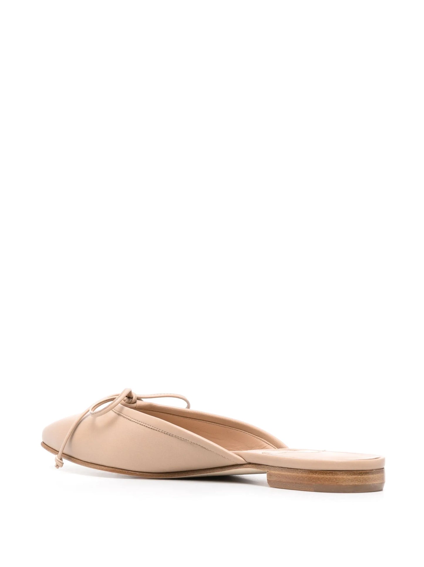 bow-detail flat leather mules