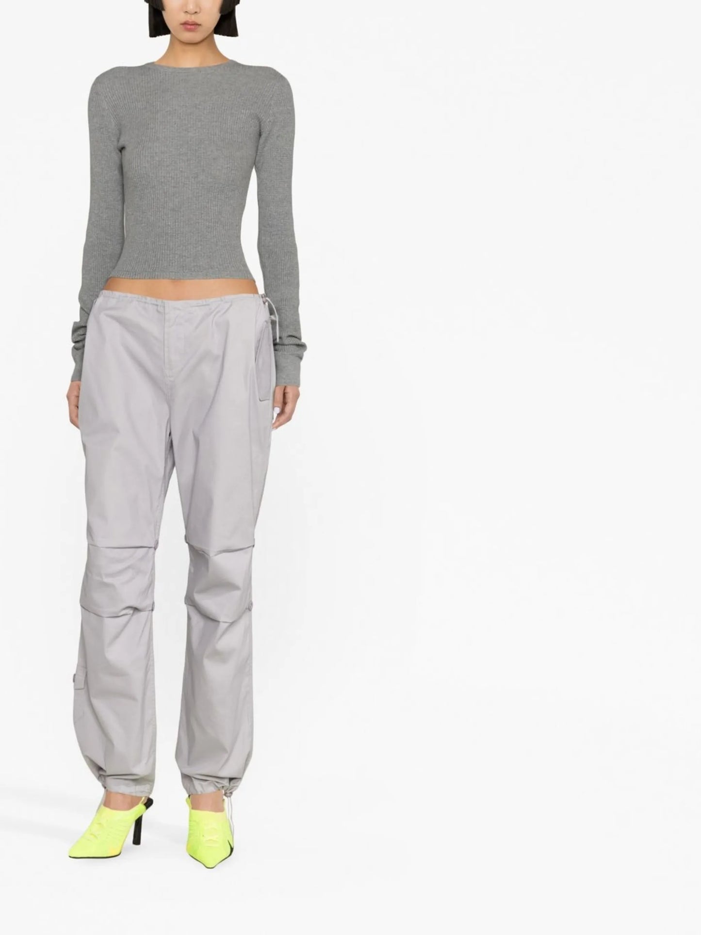 low-rise cargo trousers