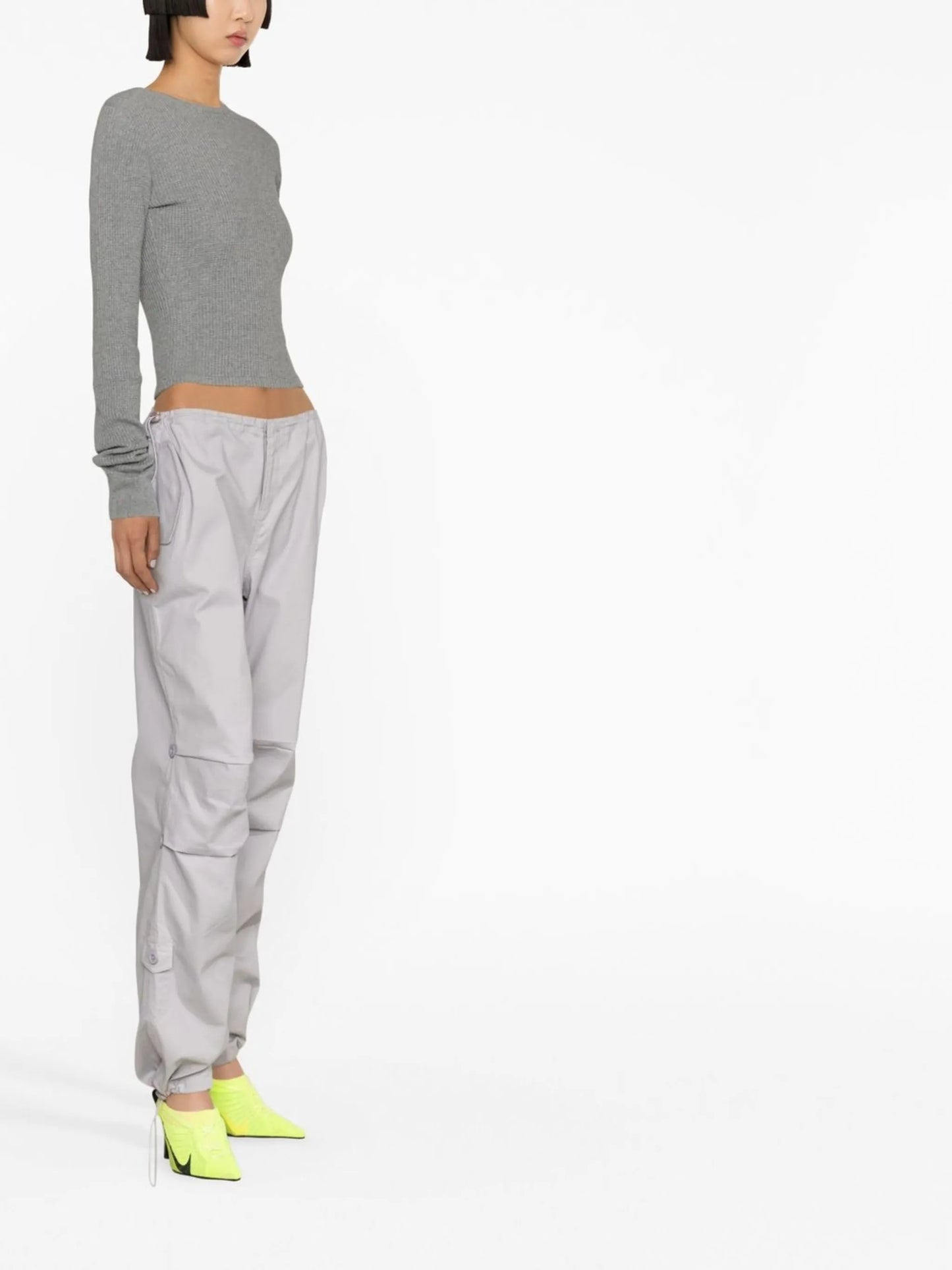low-rise cargo trousers