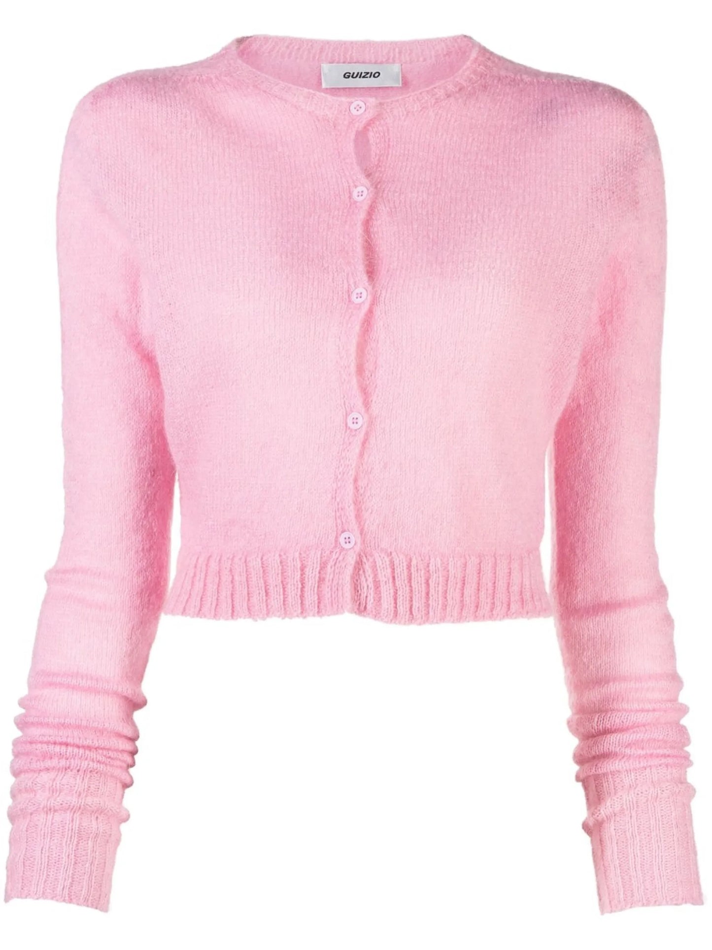 round-neck cropped cardigan