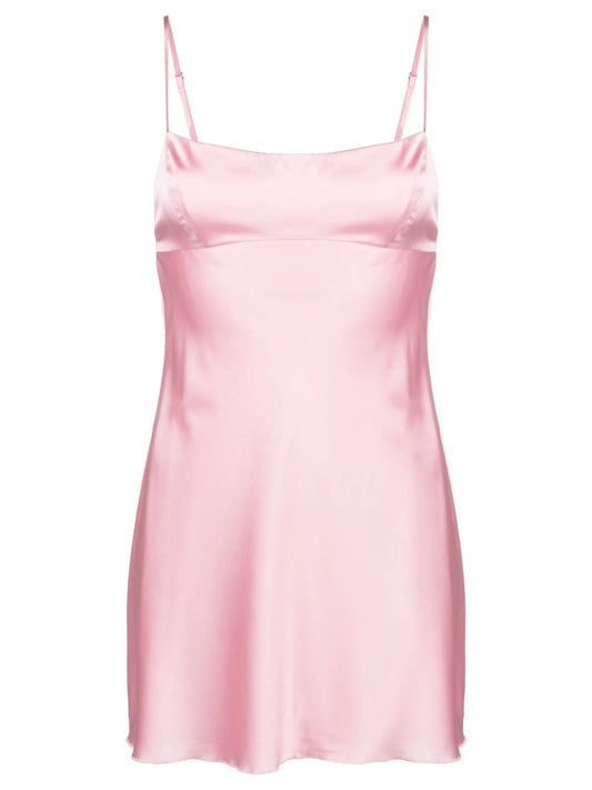 backless satin mini dress