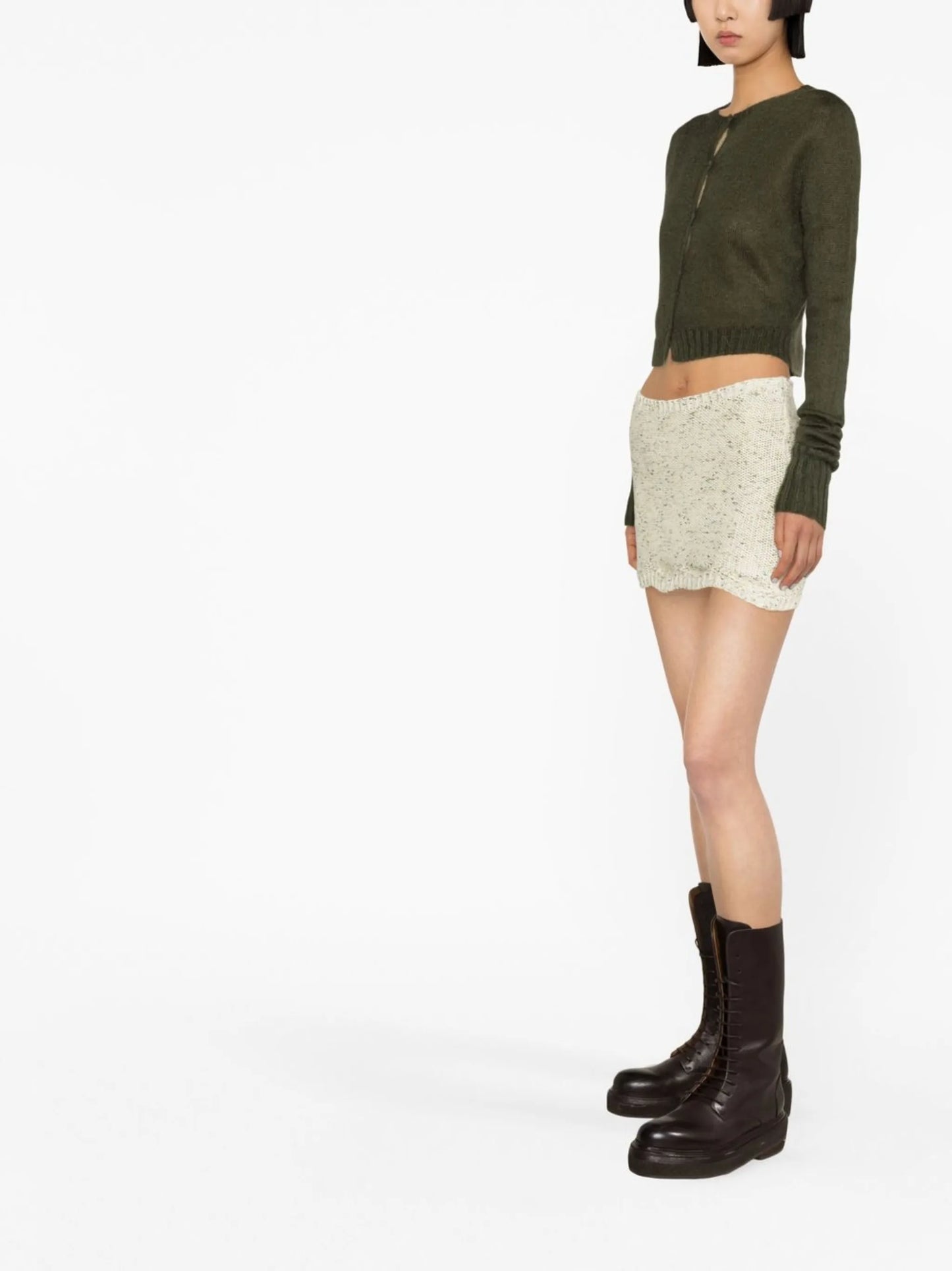 button-fastening knitted cardigan
