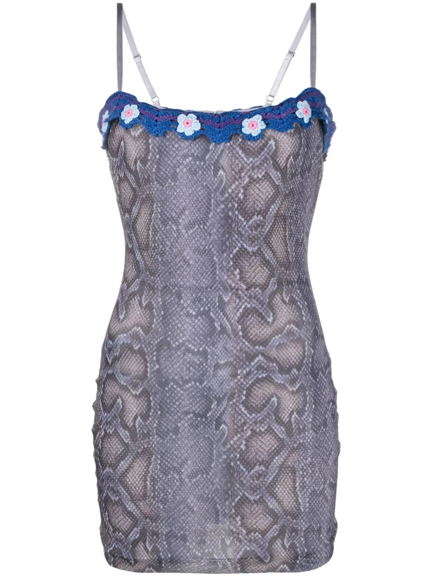 snakeskin-print fitted dress