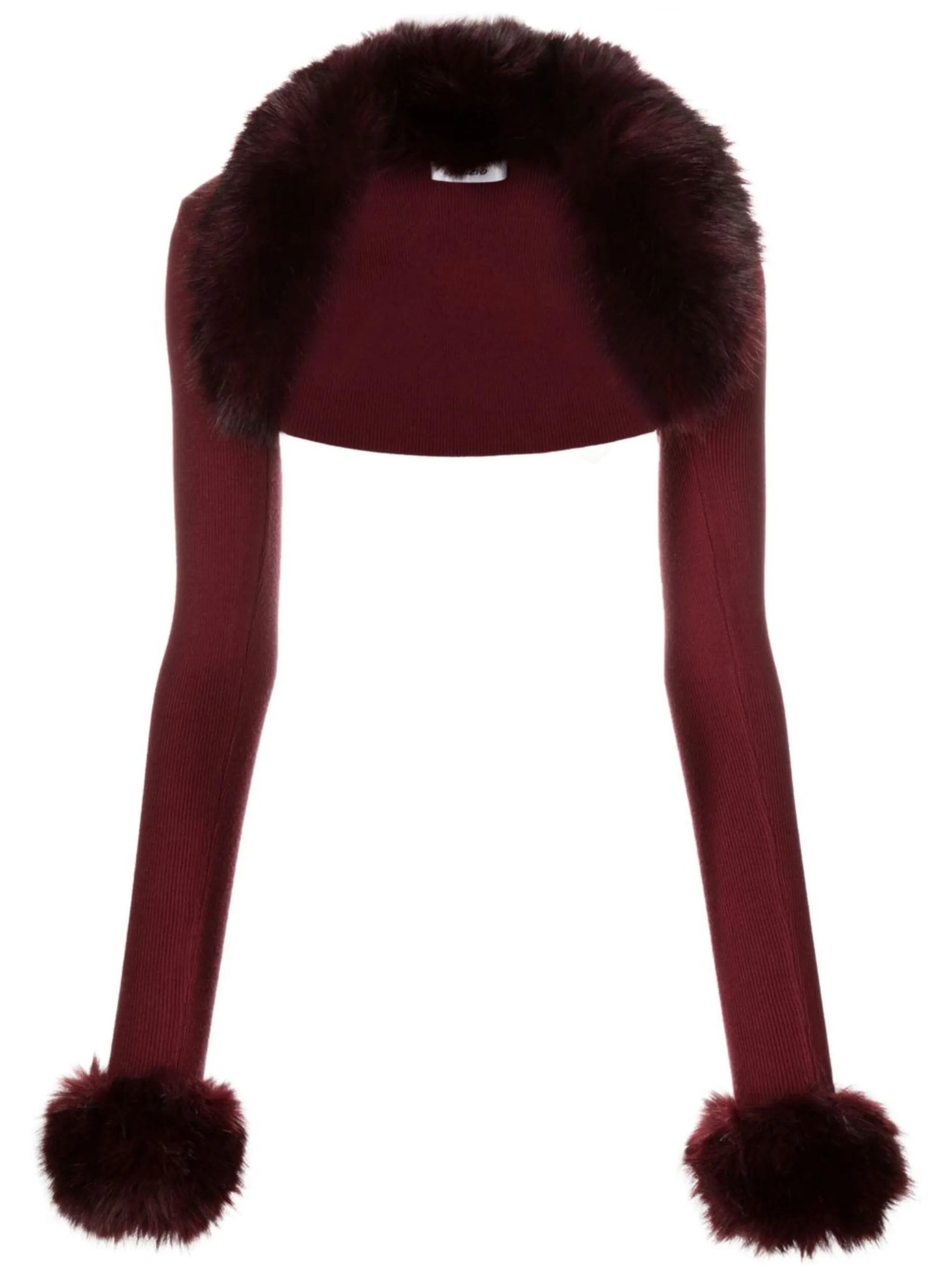 faux-fur trim bolero cardigan