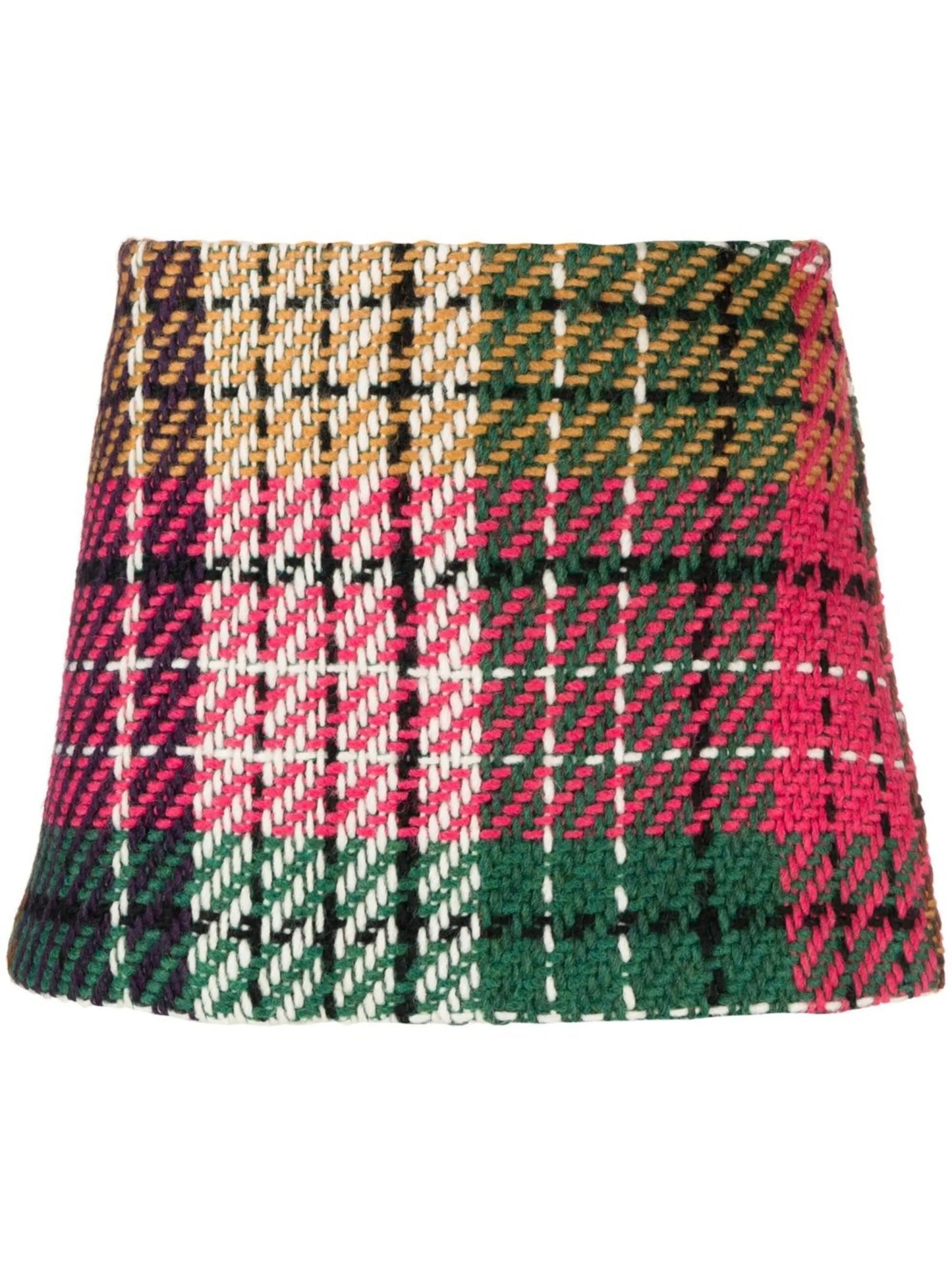 checked low-rise miniskirt