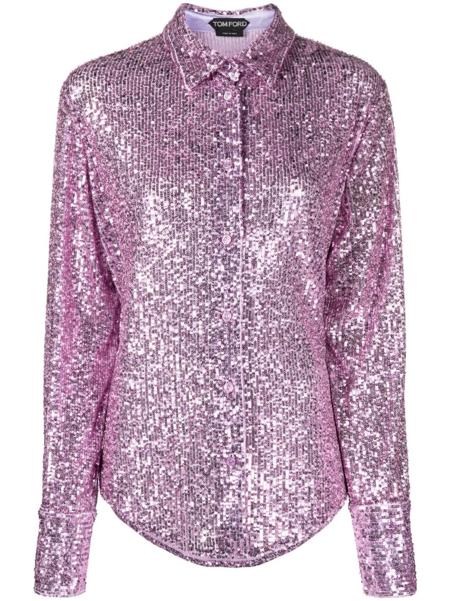 sequin-embellished long-sleeve shirt
