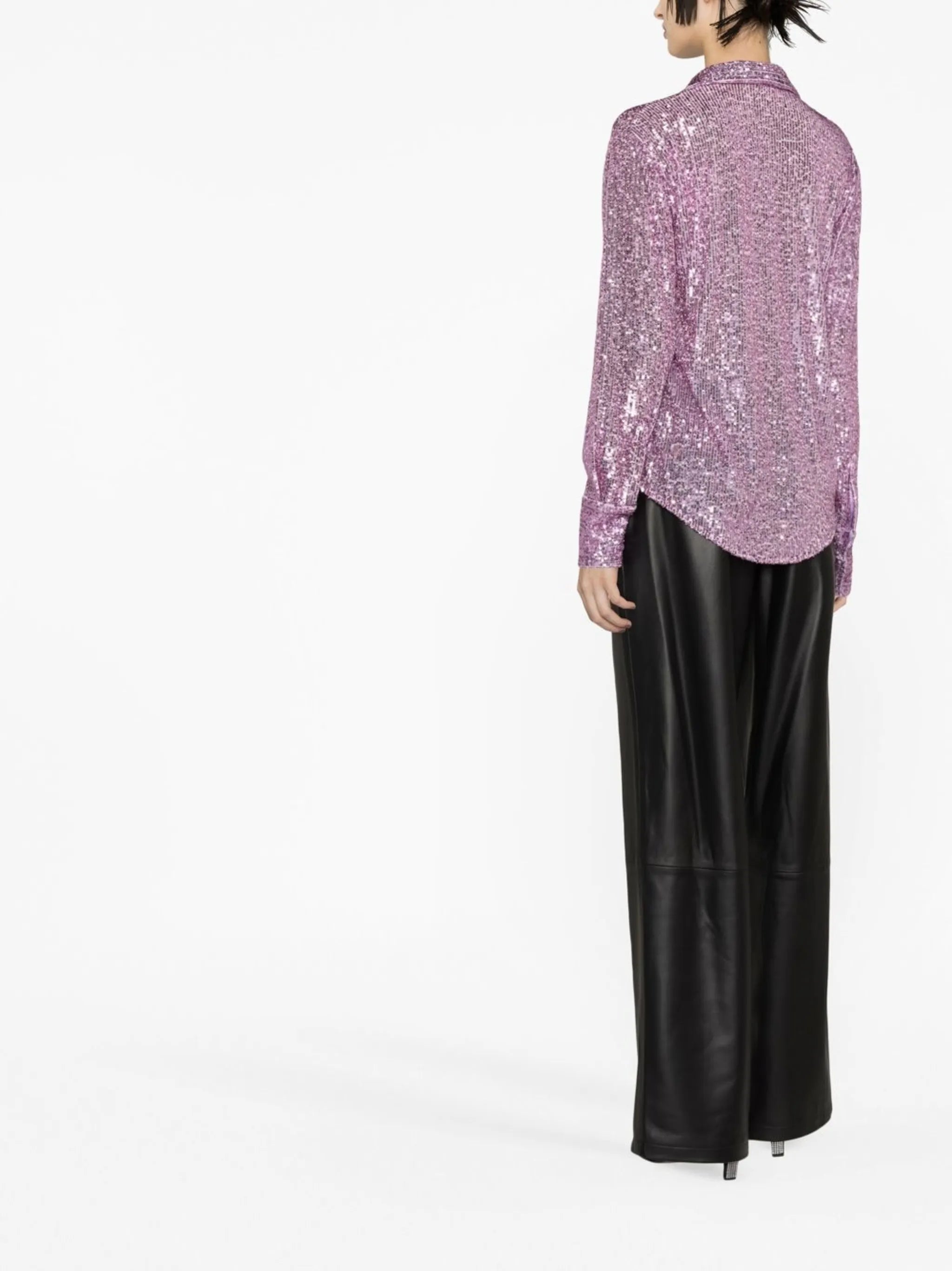 sequin-embellished long-sleeve shirt