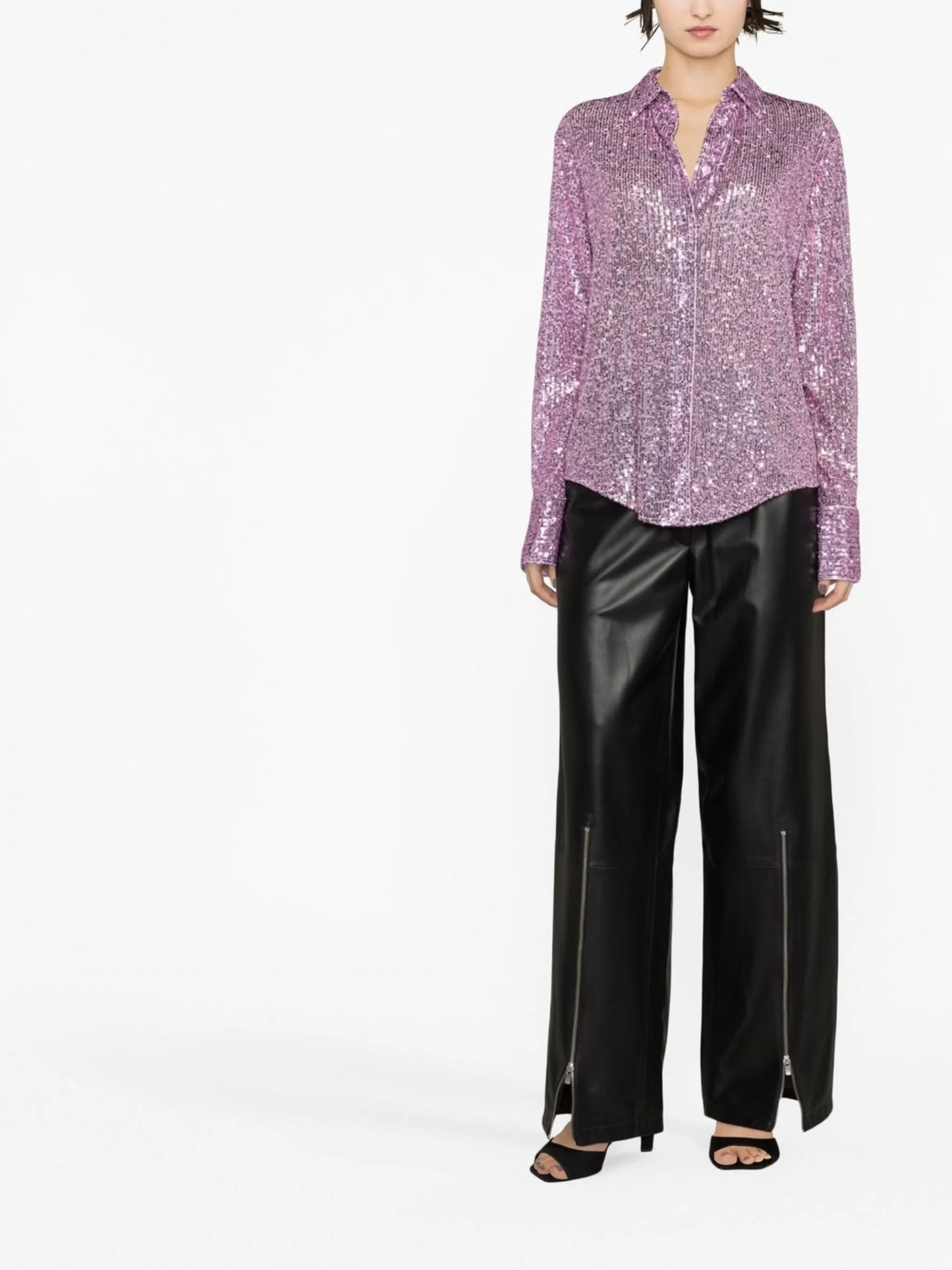 sequin-embellished long-sleeve shirt