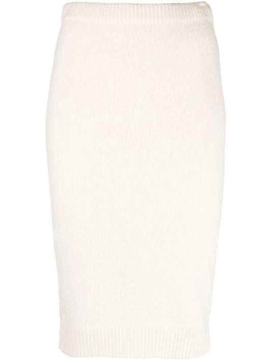 fitted pencil midi skirt